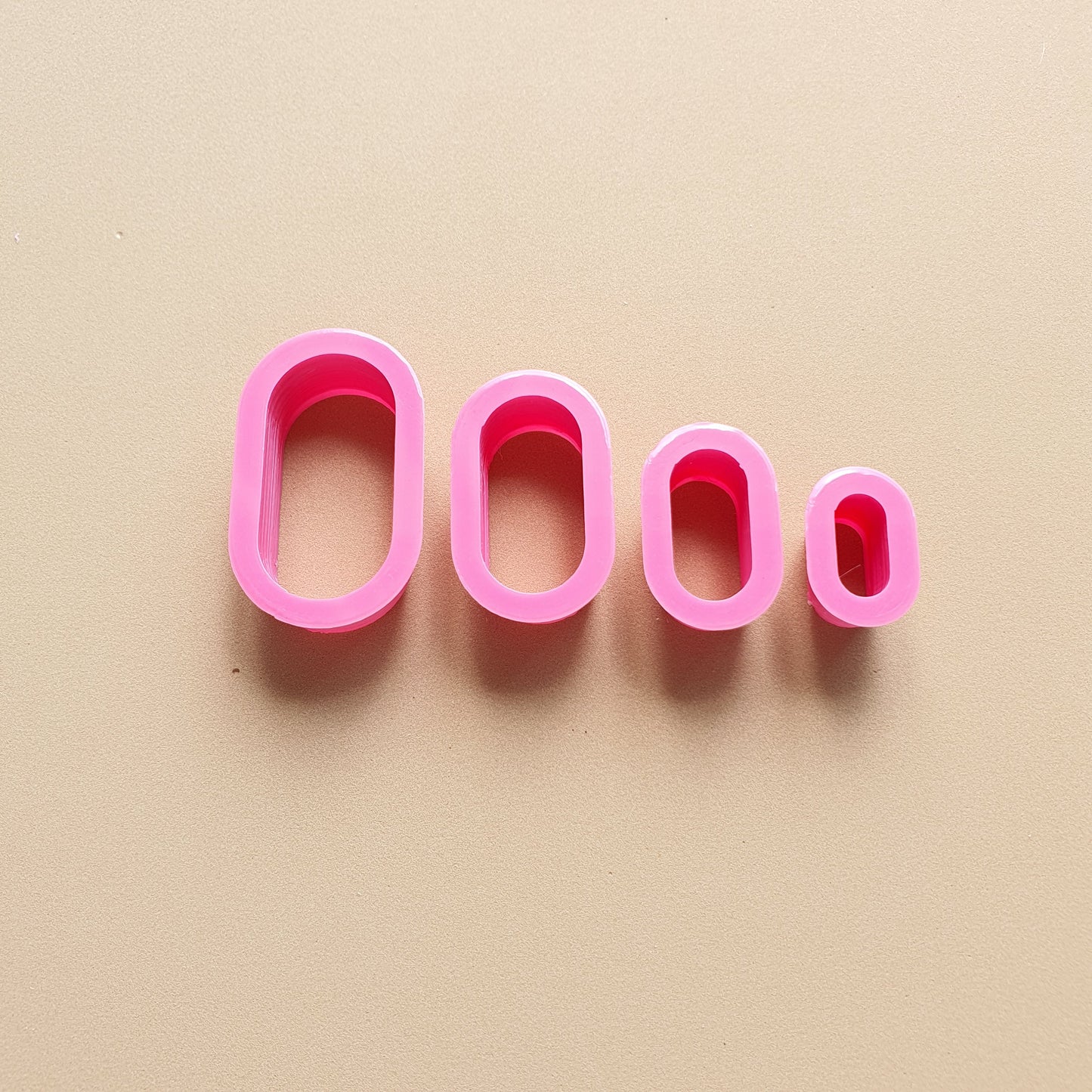 Pill shapes Polymer clay 3D cutters set of 4 pcs