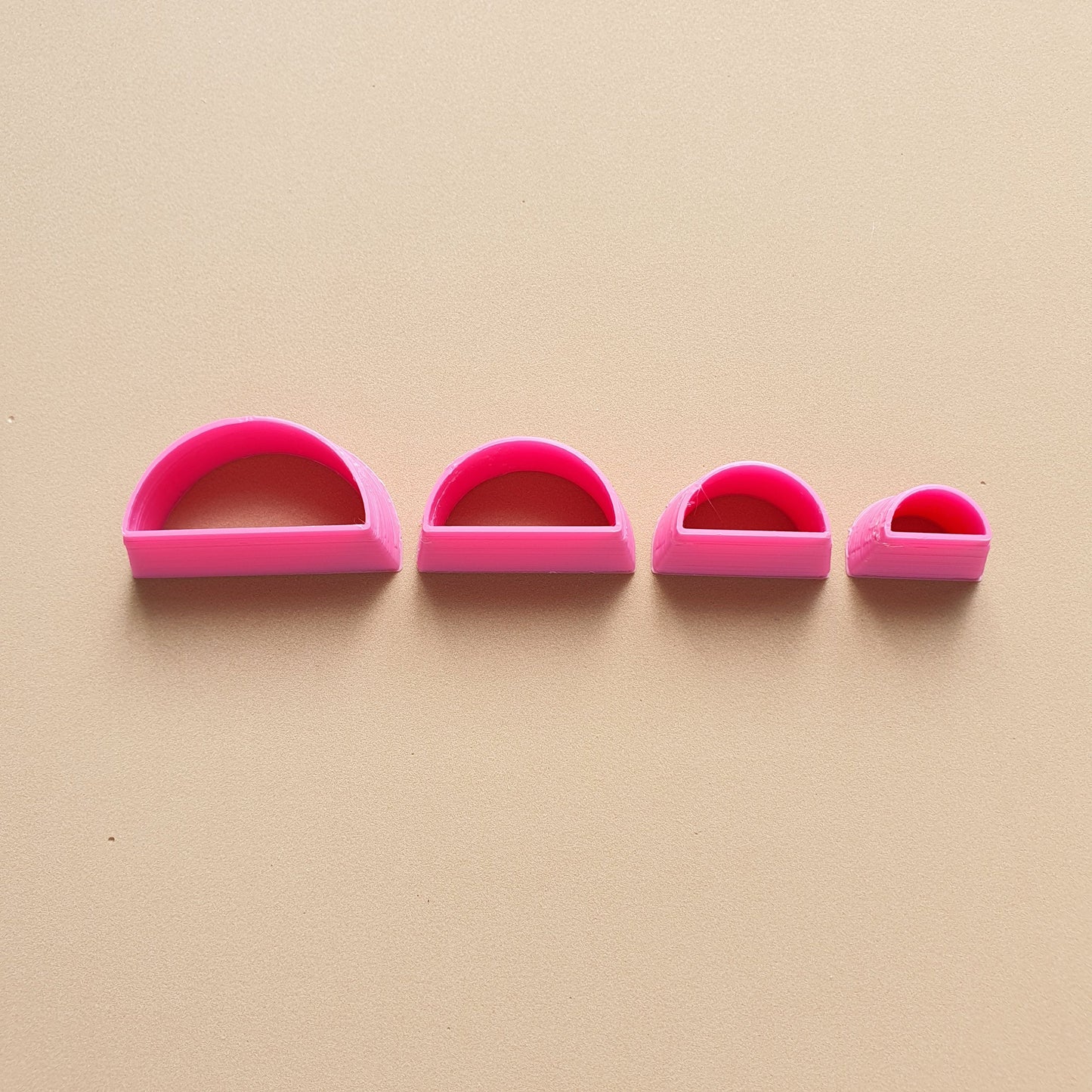 Semicircle Polymer clay 3D cutters Geometry shapes cutter set of 4 pcs - Luxy Kraft
