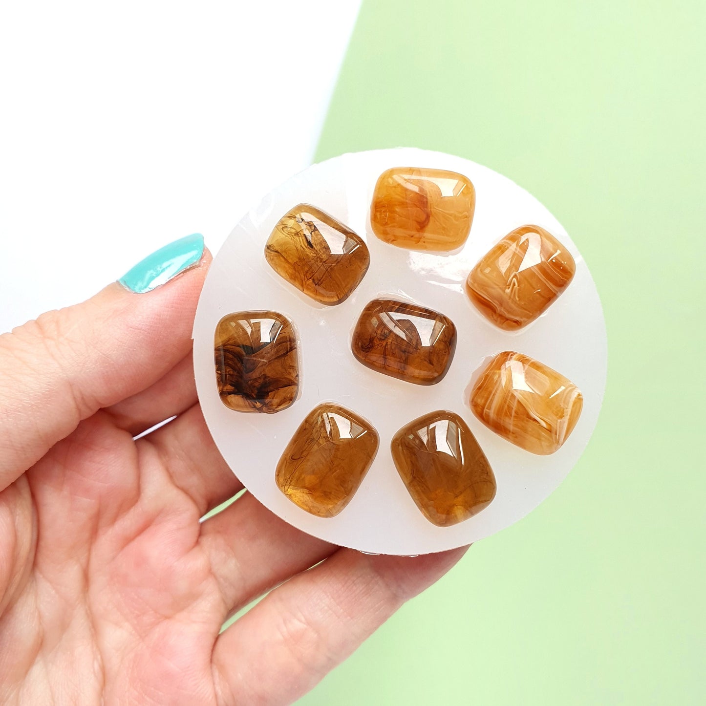 Silicone earrings mold for resin and epoxy for 8 cabochons
