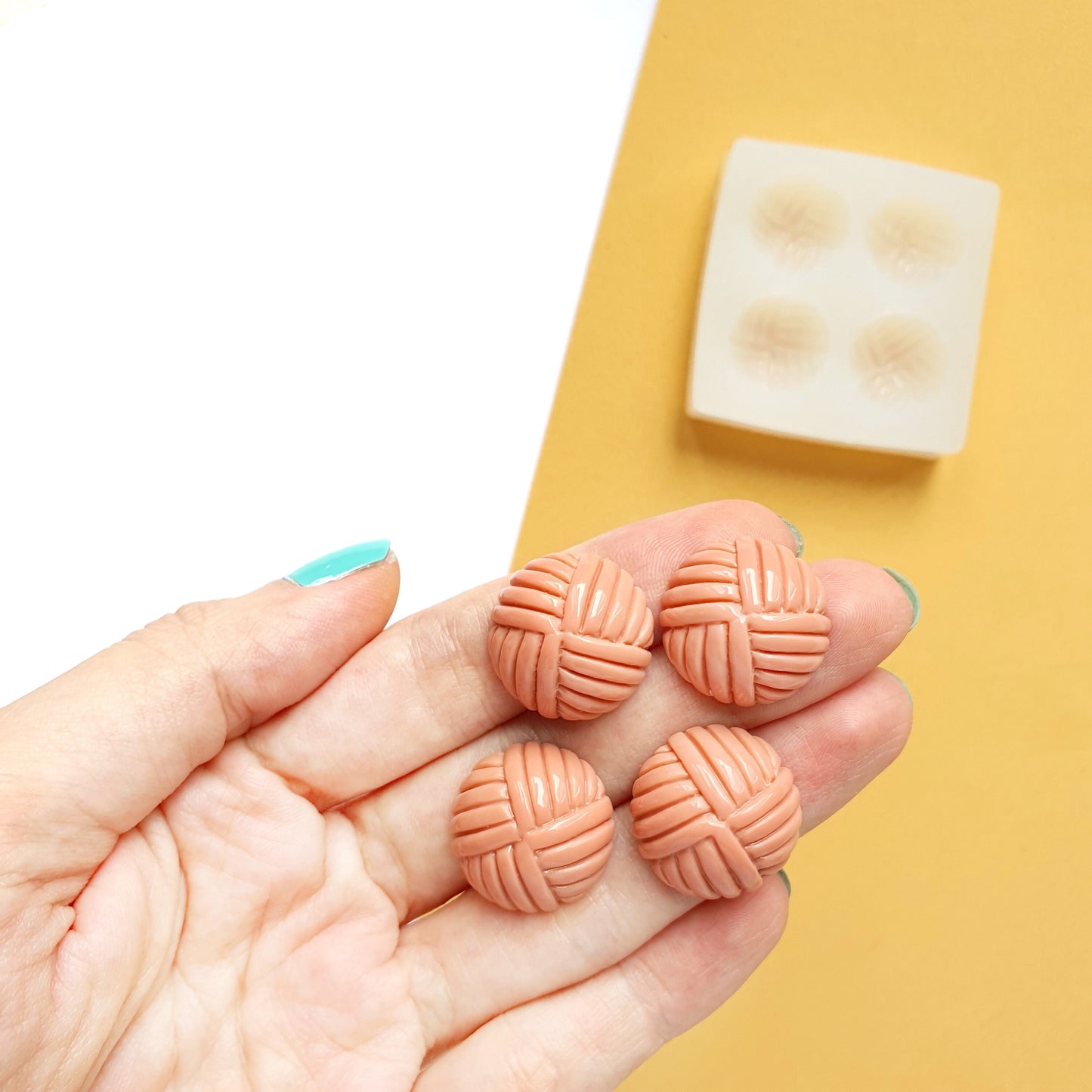 Silicone earrings mold for resin and epoxy for 4 cabochons