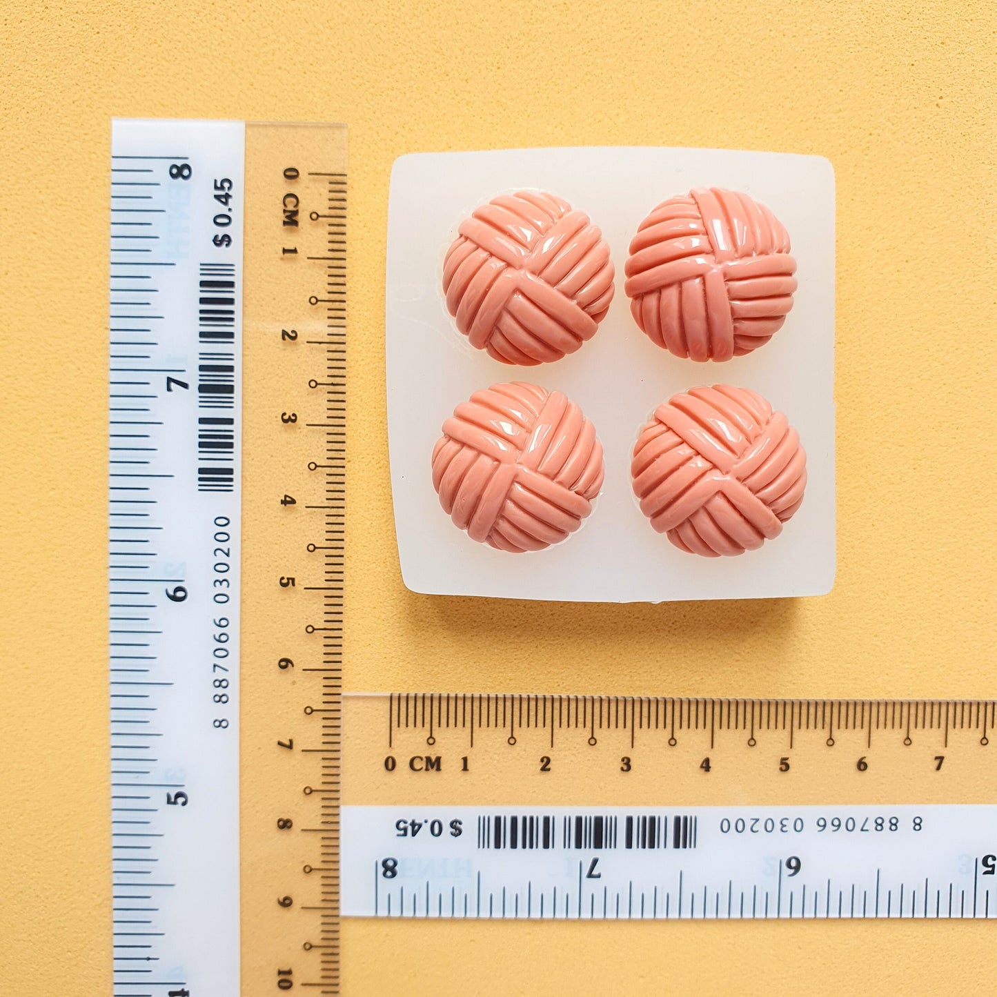 Silicone earrings mold for resin and epoxy for 4 cabochons