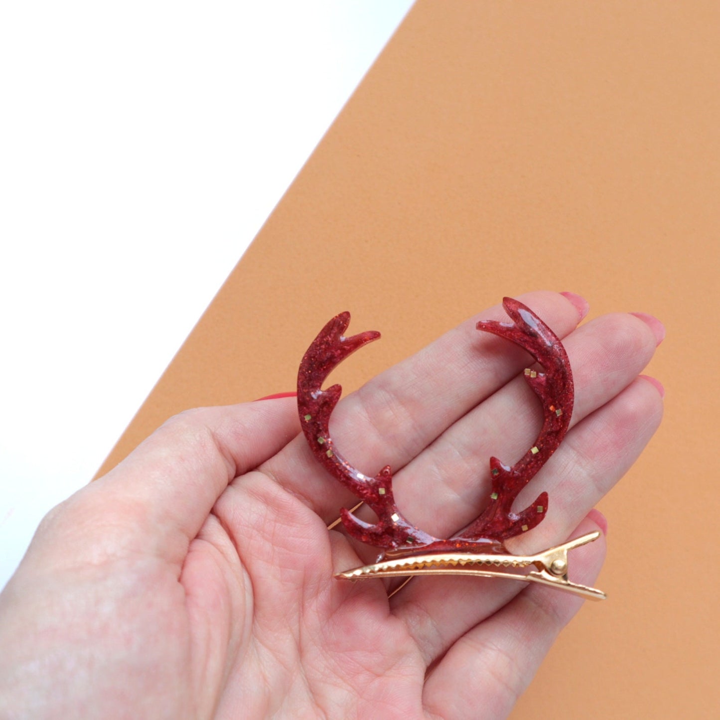 Reindeer Silicone hair clip mold for resin and epoxy Jewelry resin mould - Luxy Kraft