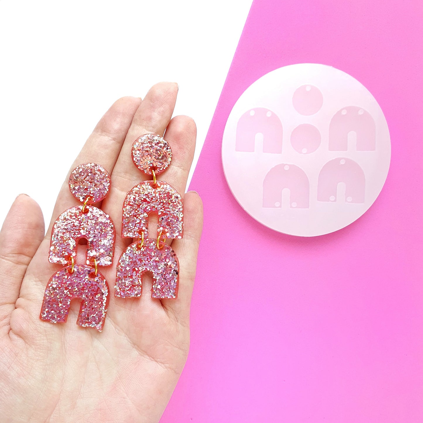 Silicone earrings mold "Geometry shape" mould for resin and epoxy