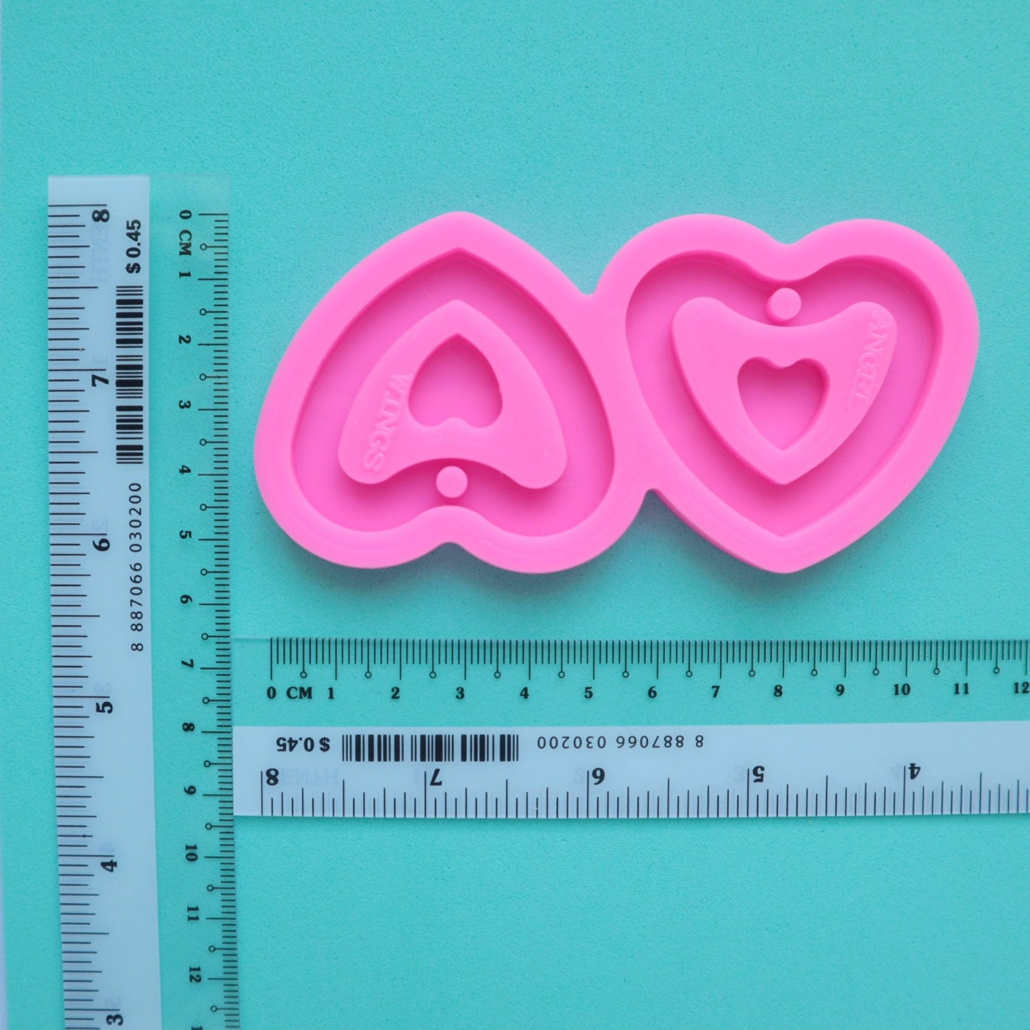 Silicone earrings mold "Heart" mould for resin and epoxy - Luxy Kraft
