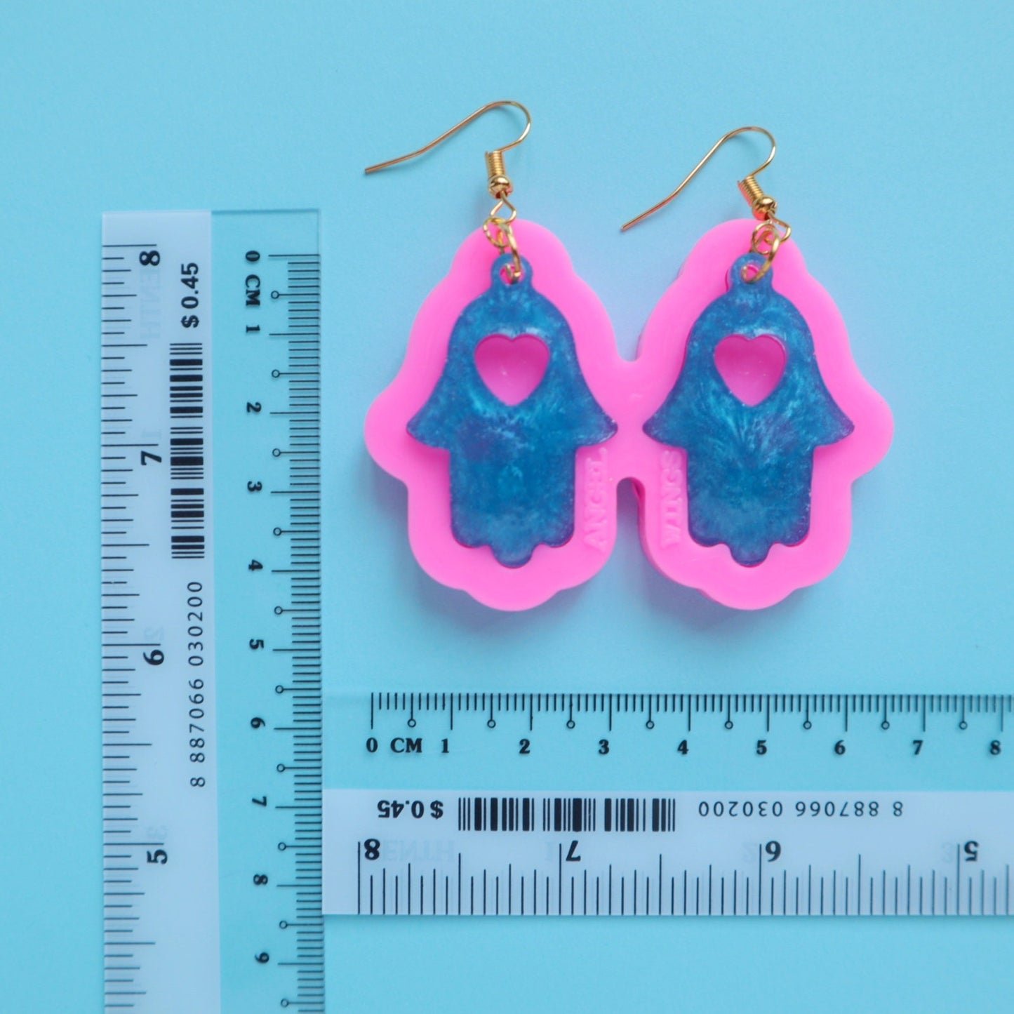 Silicone earrings mold "Hamsa Hands" mould for resin and epoxy
