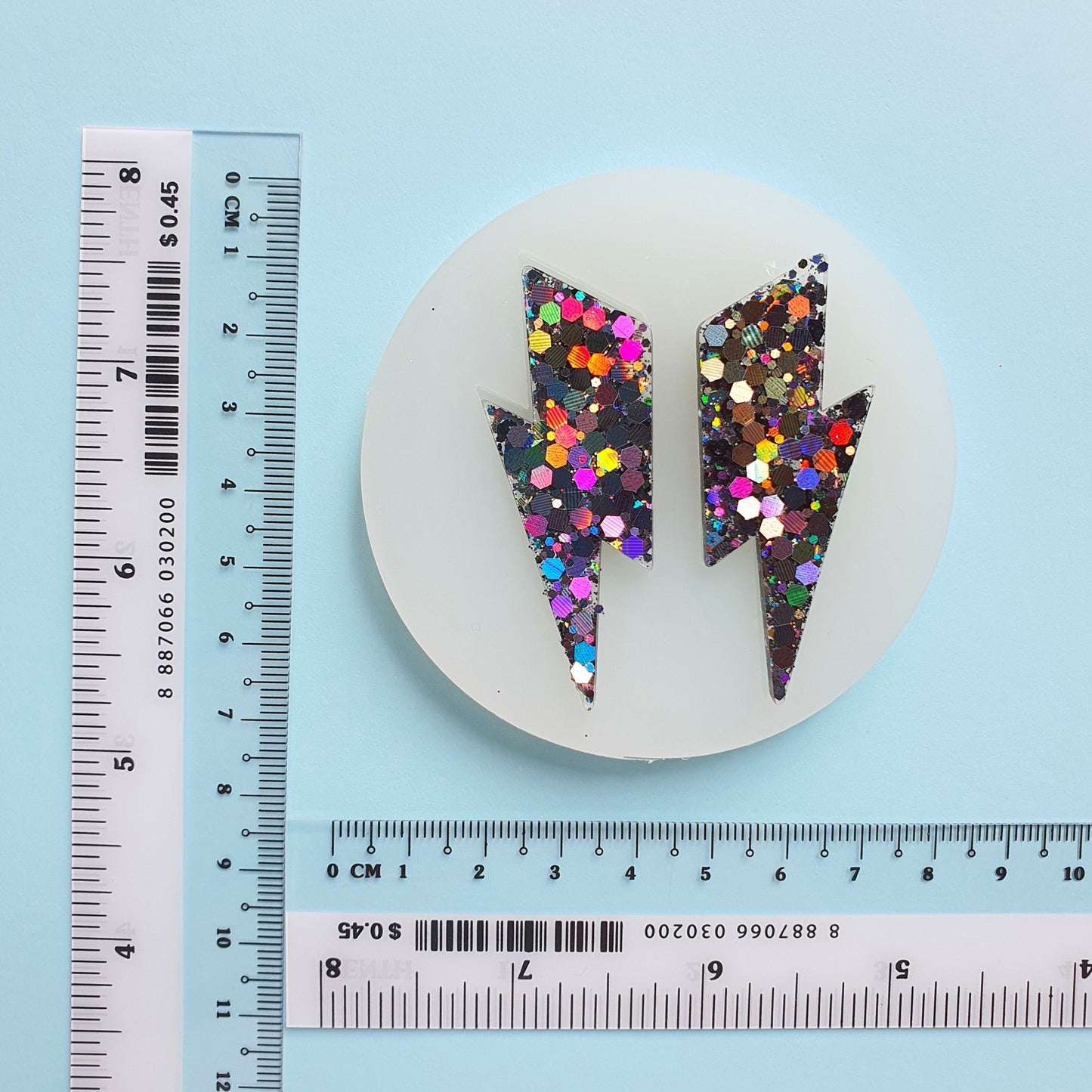 Silicone earrings mold "Lightning" for resin and epoxy