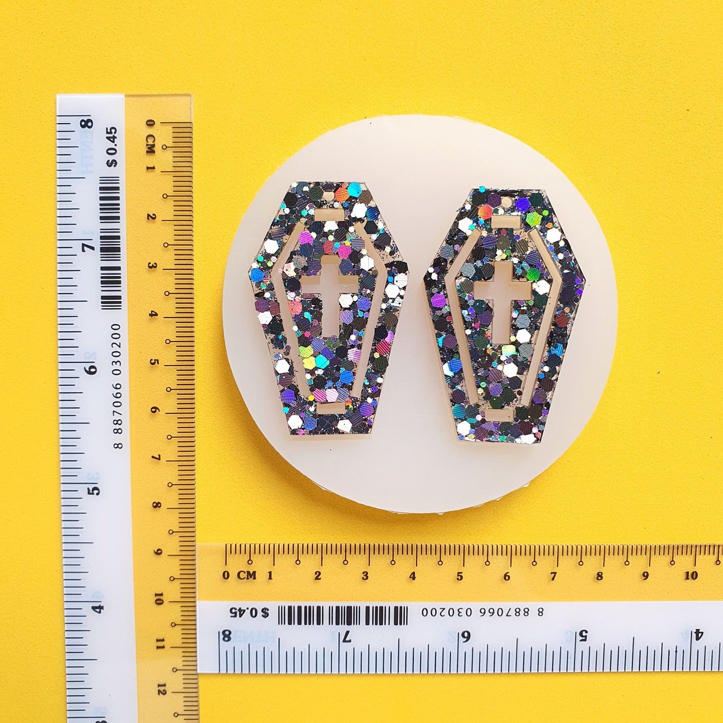 Halloween Silicone earrings mold "Coffin" for resin and epoxy - Luxy Kraft