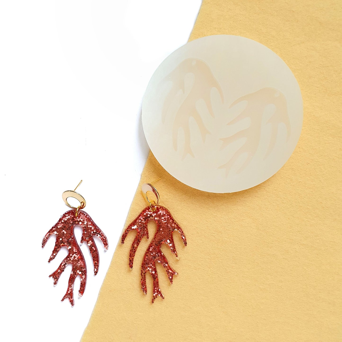 Silicone earrings mold "Lightning" for resin and epoxy silicon mould