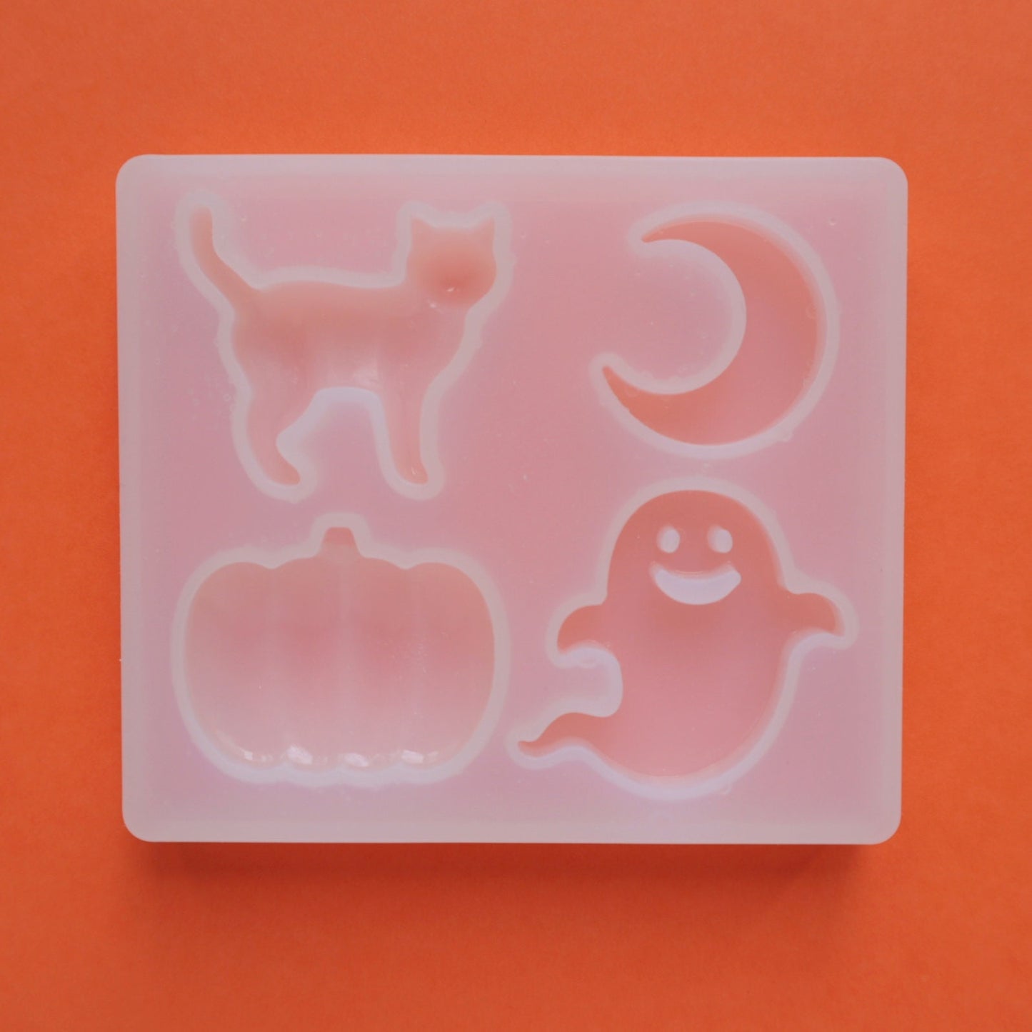 Halloween Silicone earrings mold for resin and epoxy Pumpkin, Ghost, Moon, Cat mould - Luxy Kraft