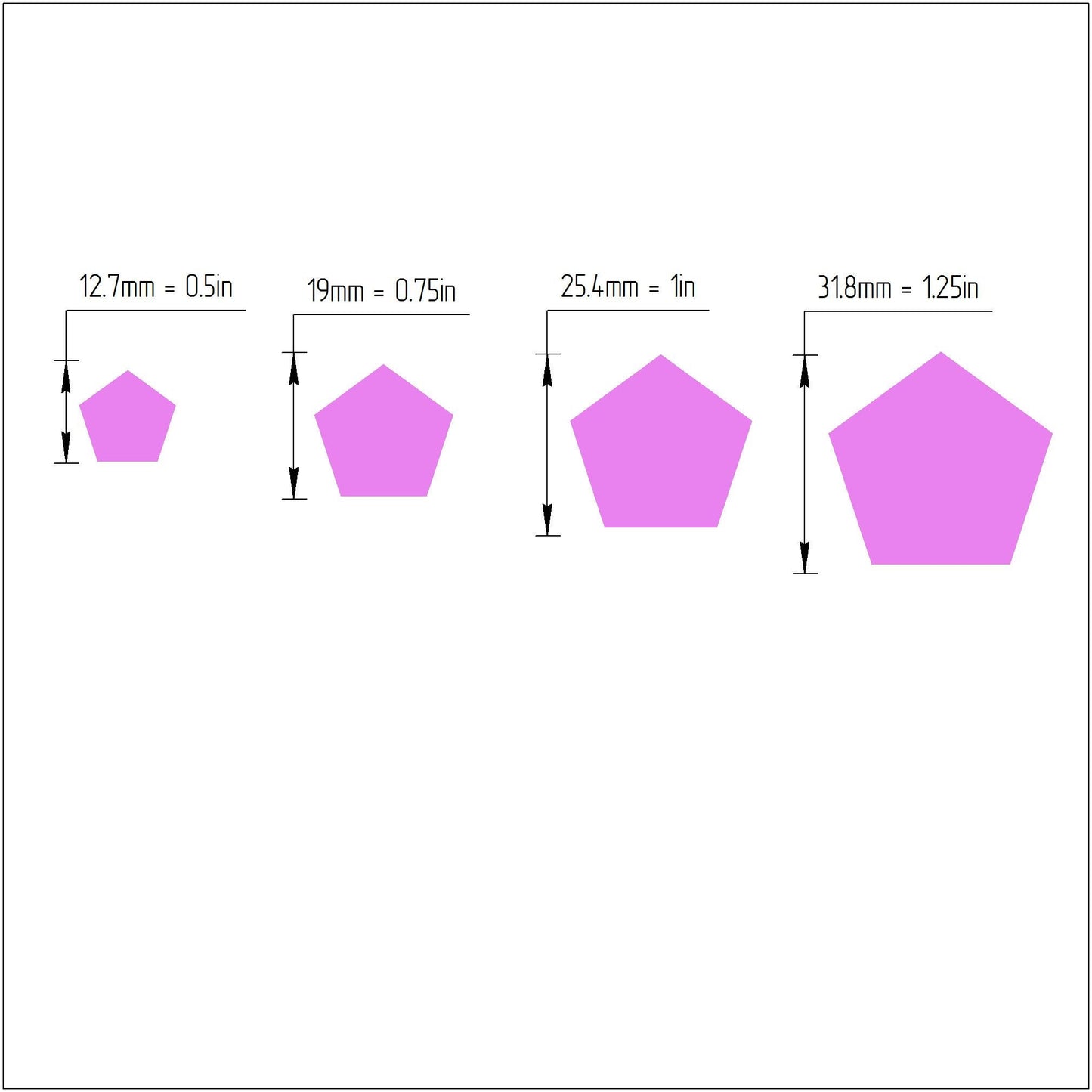 Pentagon Polymer clay 3D cutters Geometry shapes cutter set of 4 pcs - Luxy Kraft