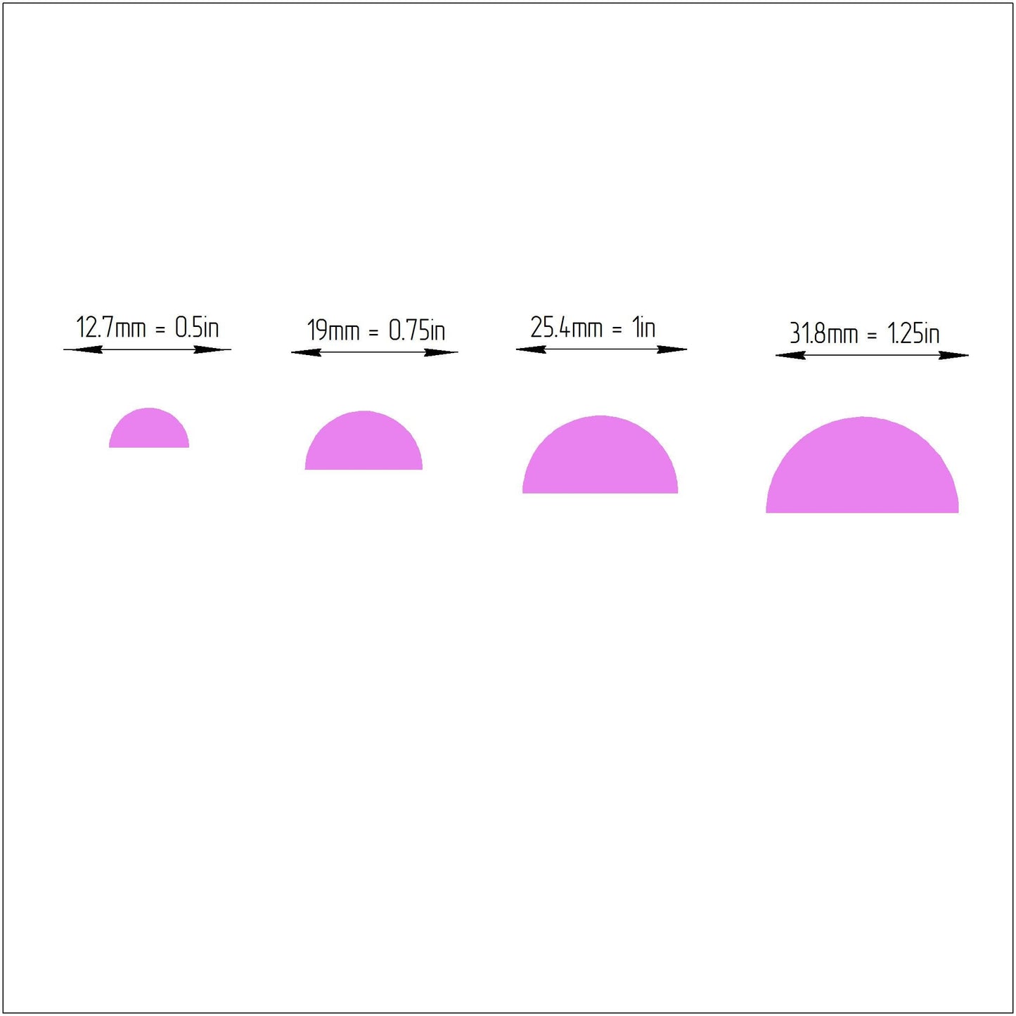 Semicircle Polymer clay 3D cutters Geometry shapes cutter set of 4 pcs - Luxy Kraft