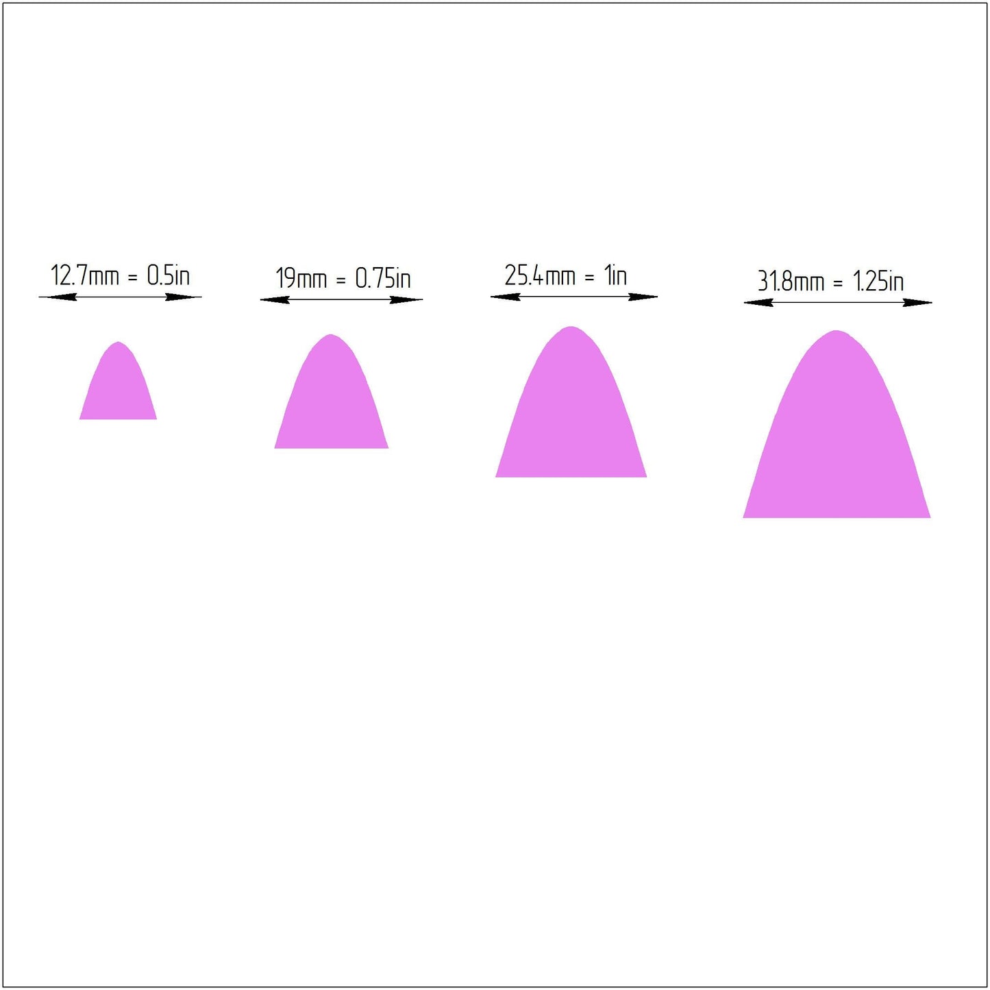 Parabola Polymer clay 3D cutters Geometry shapes cutter set of 4 pcs - Luxy Kraft