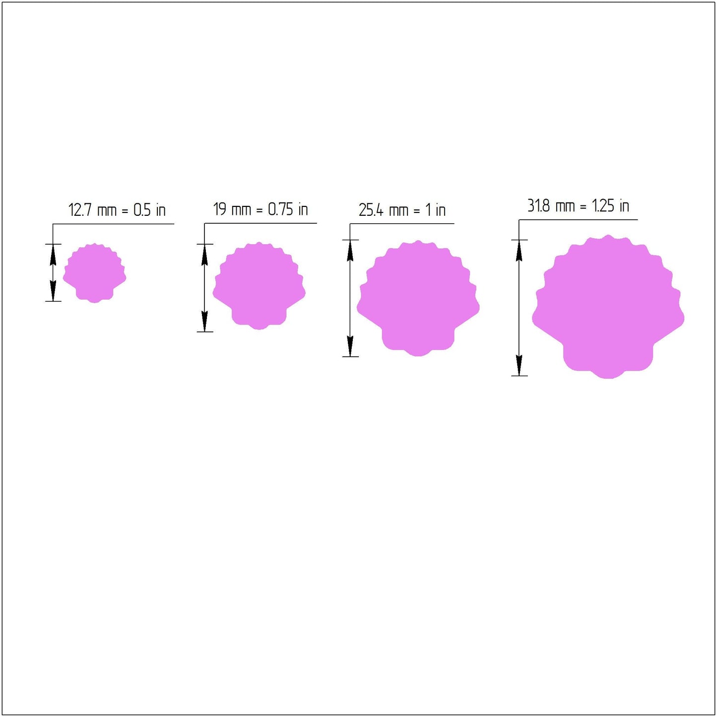 Shell Polymer clay 3D cutters set of 4 pcs - Luxy Kraft