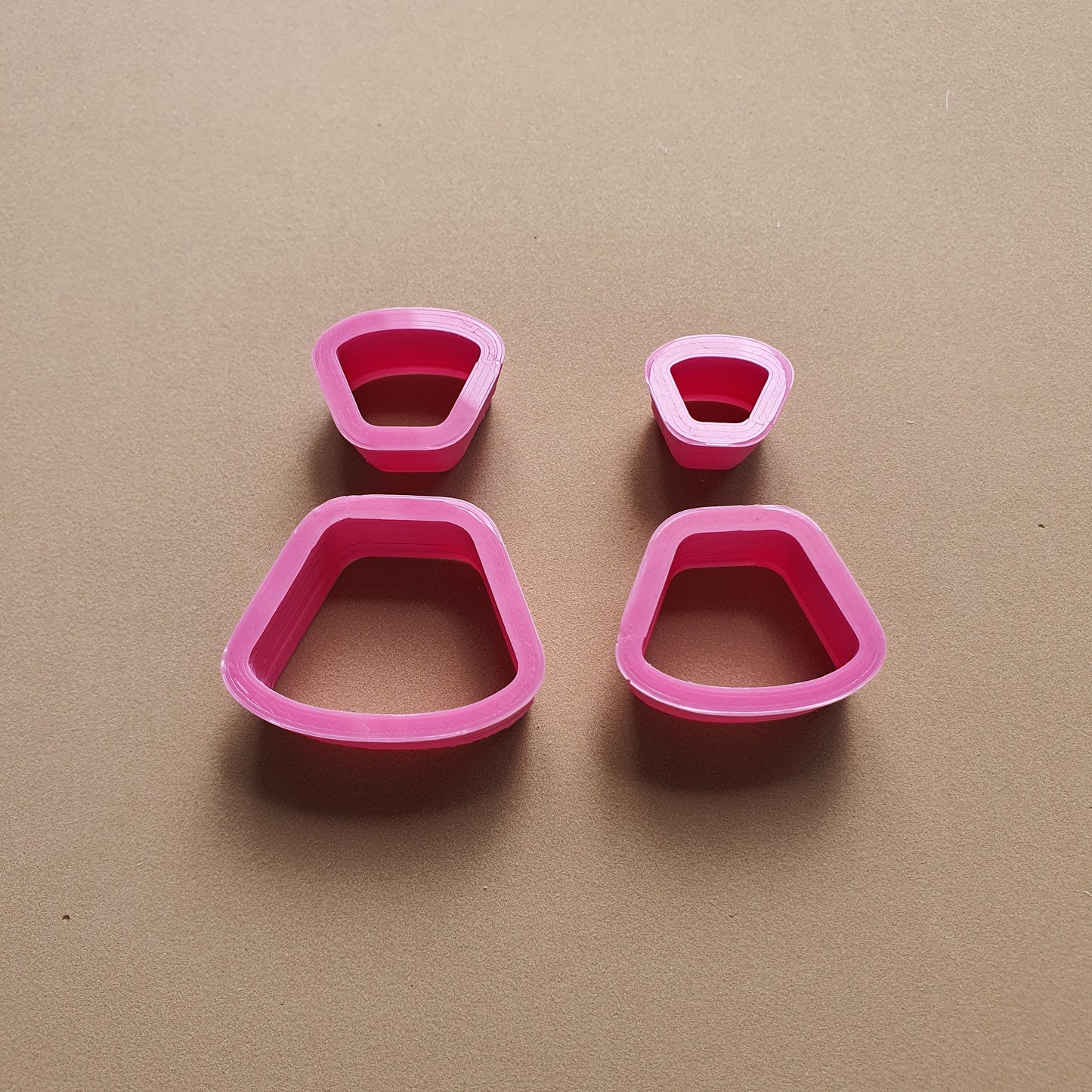 Rounded trapezoid Polymer clay 3D cutters set of 4 pcs - Luxy Kraft
