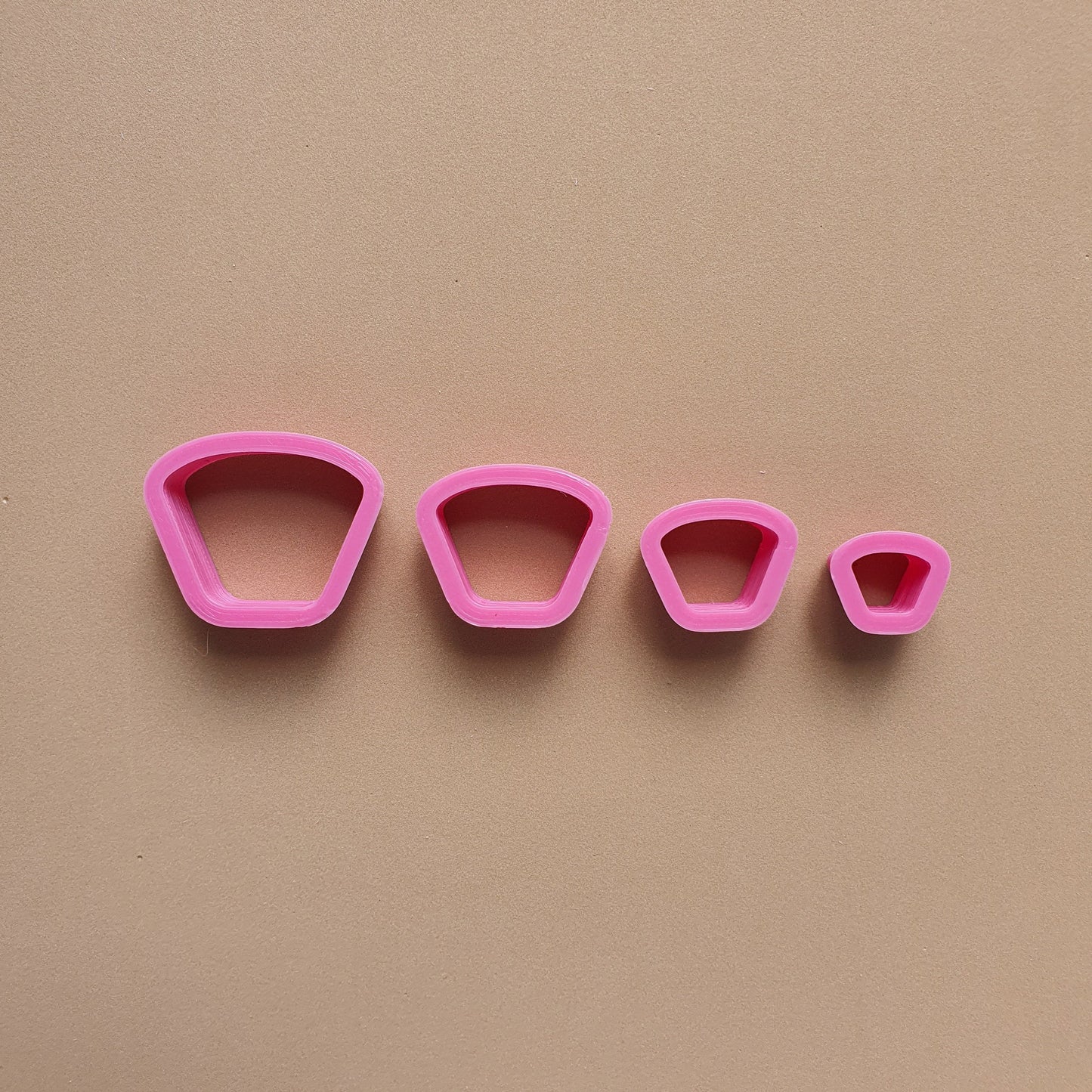 Rounded trapezoid Polymer clay 3D cutters set of 4 pcs - Luxy Kraft