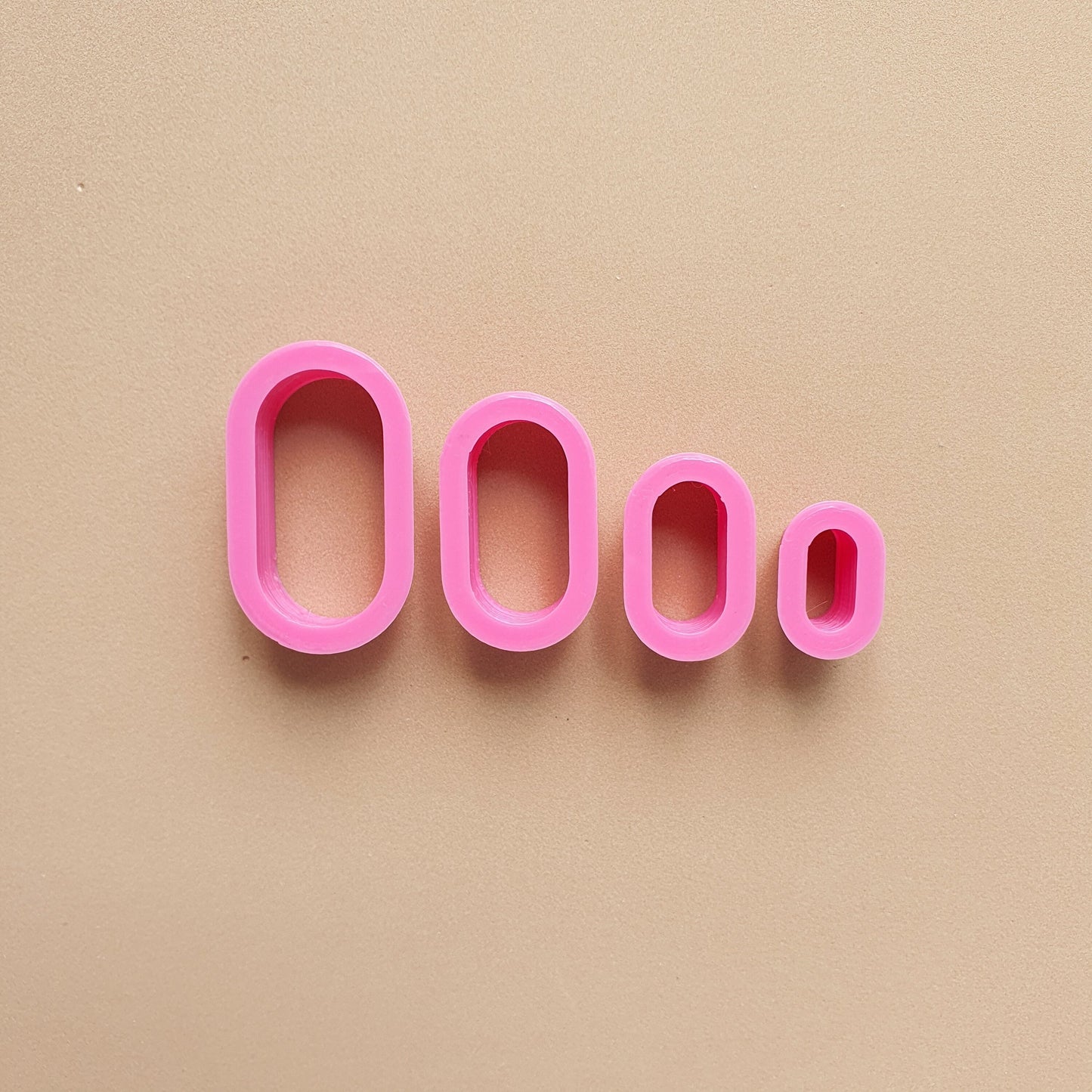 Pill shapes Polymer clay 3D cutters set of 4 pcs