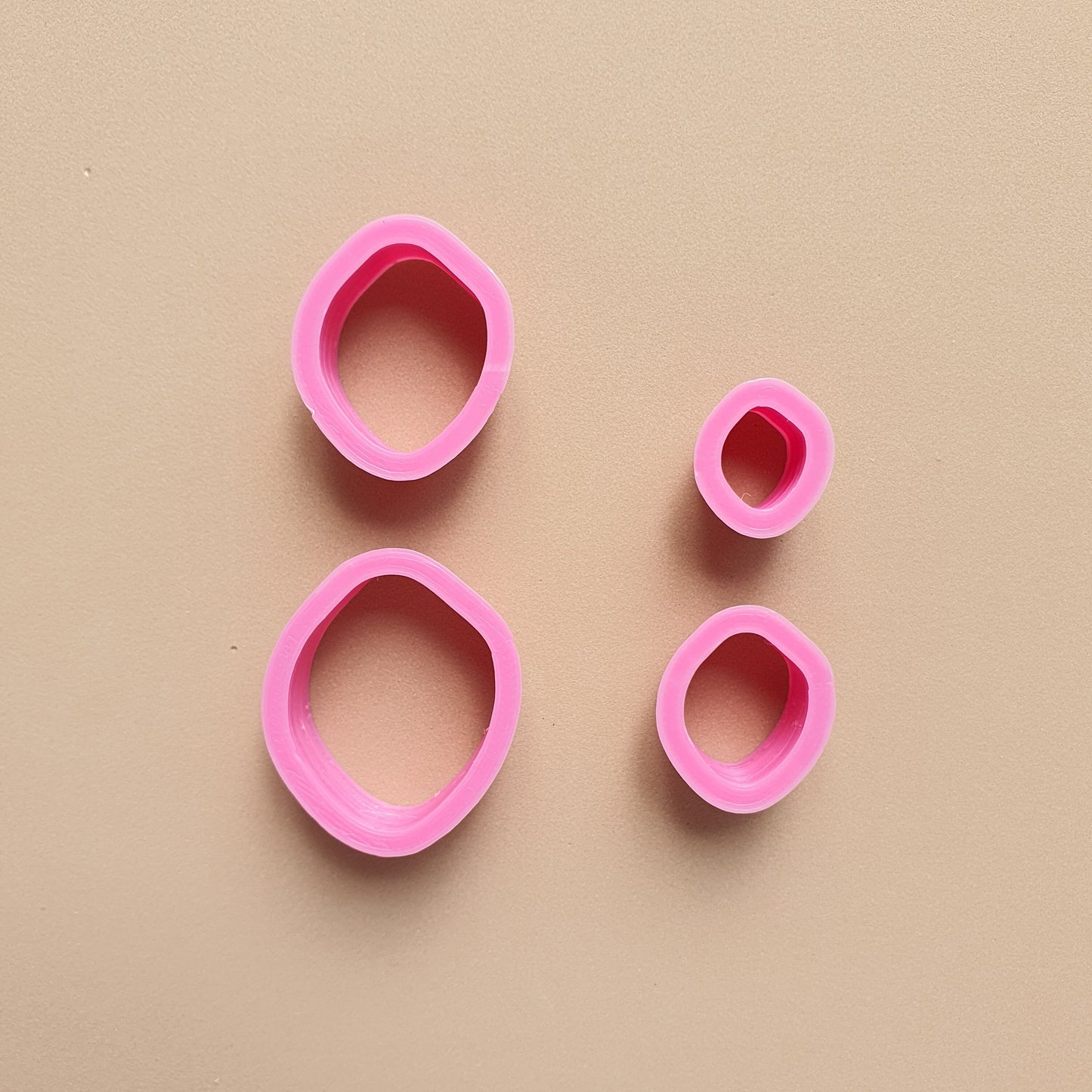 Pebble Polymer clay 3D cutters Geometry shapes cutter set of 4 pcs