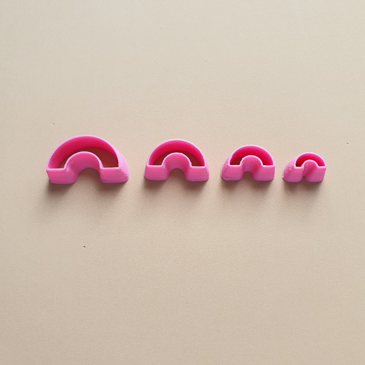 Rainbow Polymer clay 3D cutters Geometry shapes cutter set of 4 pcs - Luxy Kraft