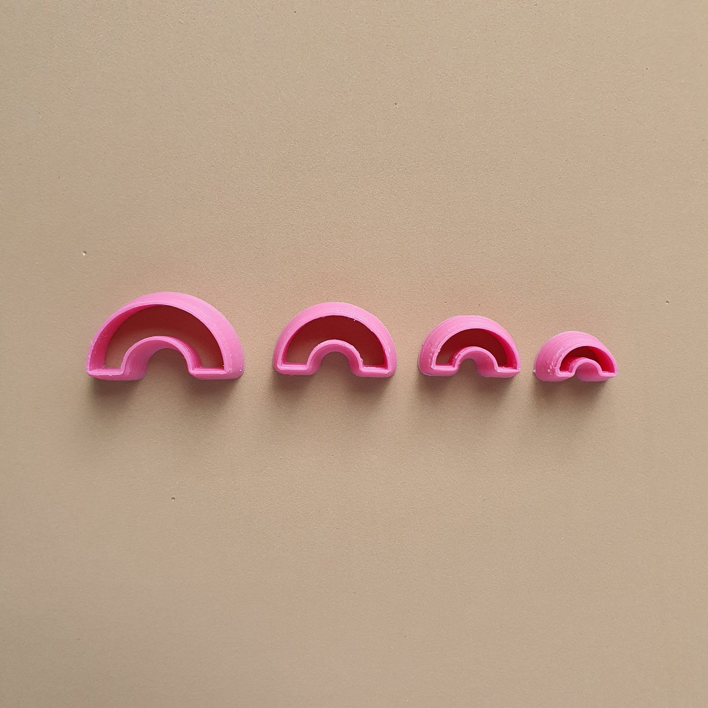 Rainbow Polymer clay 3D cutters Geometry shapes cutter set of 4 pcs - Luxy Kraft