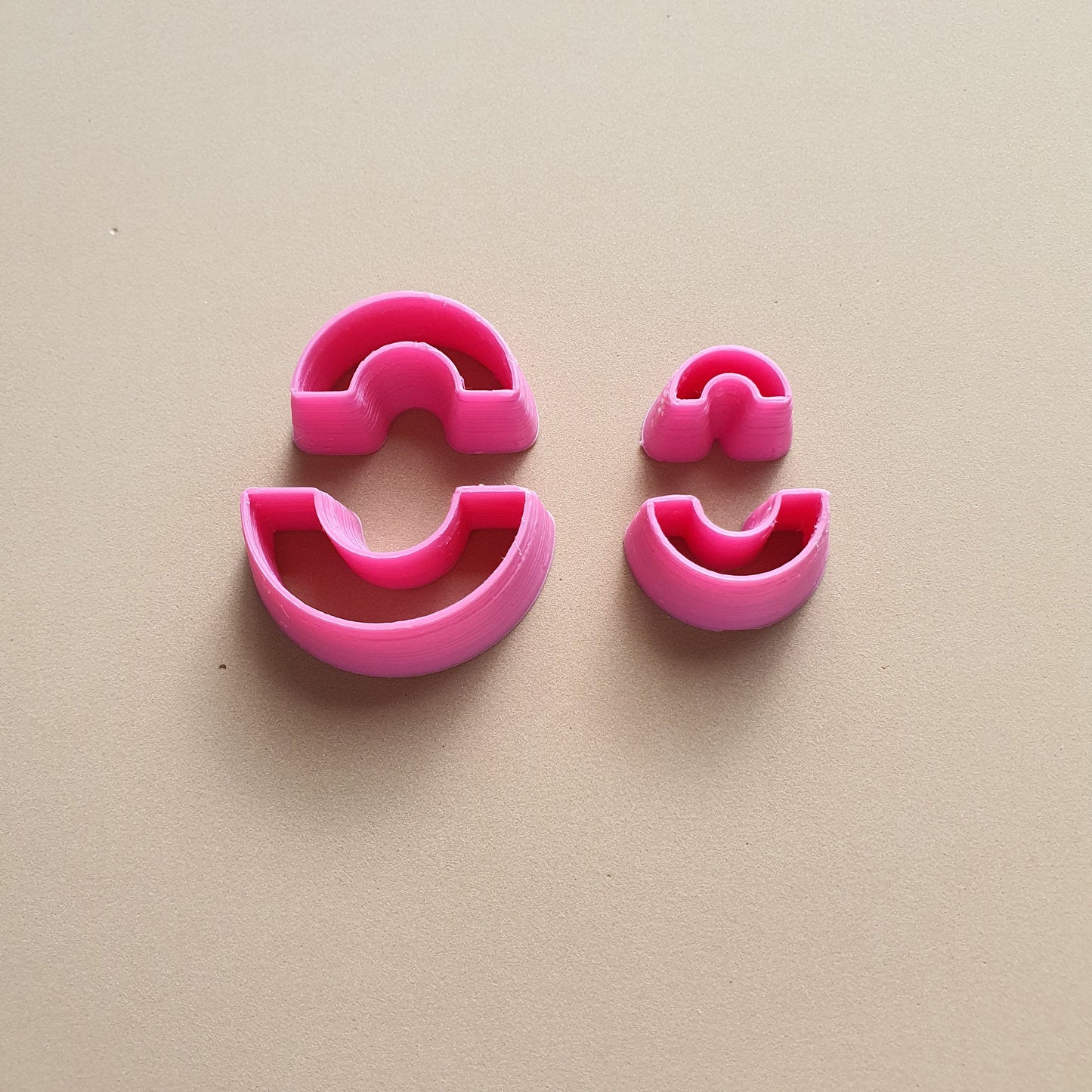 Rainbow Polymer clay 3D cutters Geometry shapes cutter set of 4 pcs - Luxy Kraft