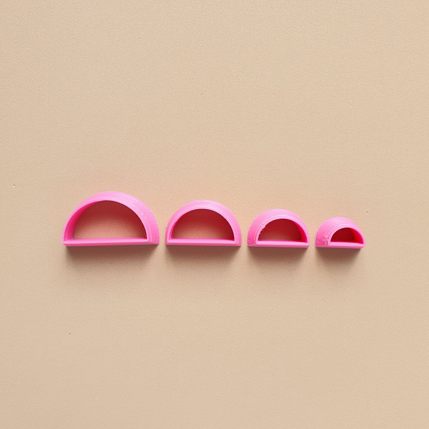 Semicircle Polymer clay 3D cutters Geometry shapes cutter set of 4 pcs - Luxy Kraft