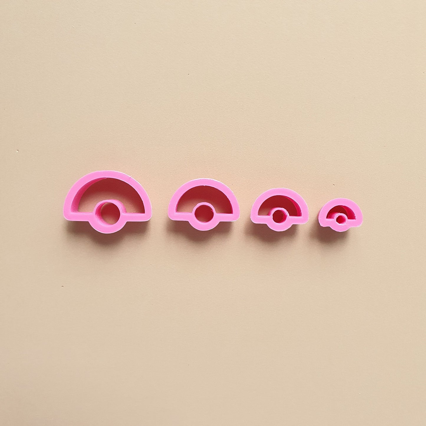 Fan Polymer clay 3D cutters with circle imprint Geometry shapes cutter set of 4 pcs - Luxy Kraft