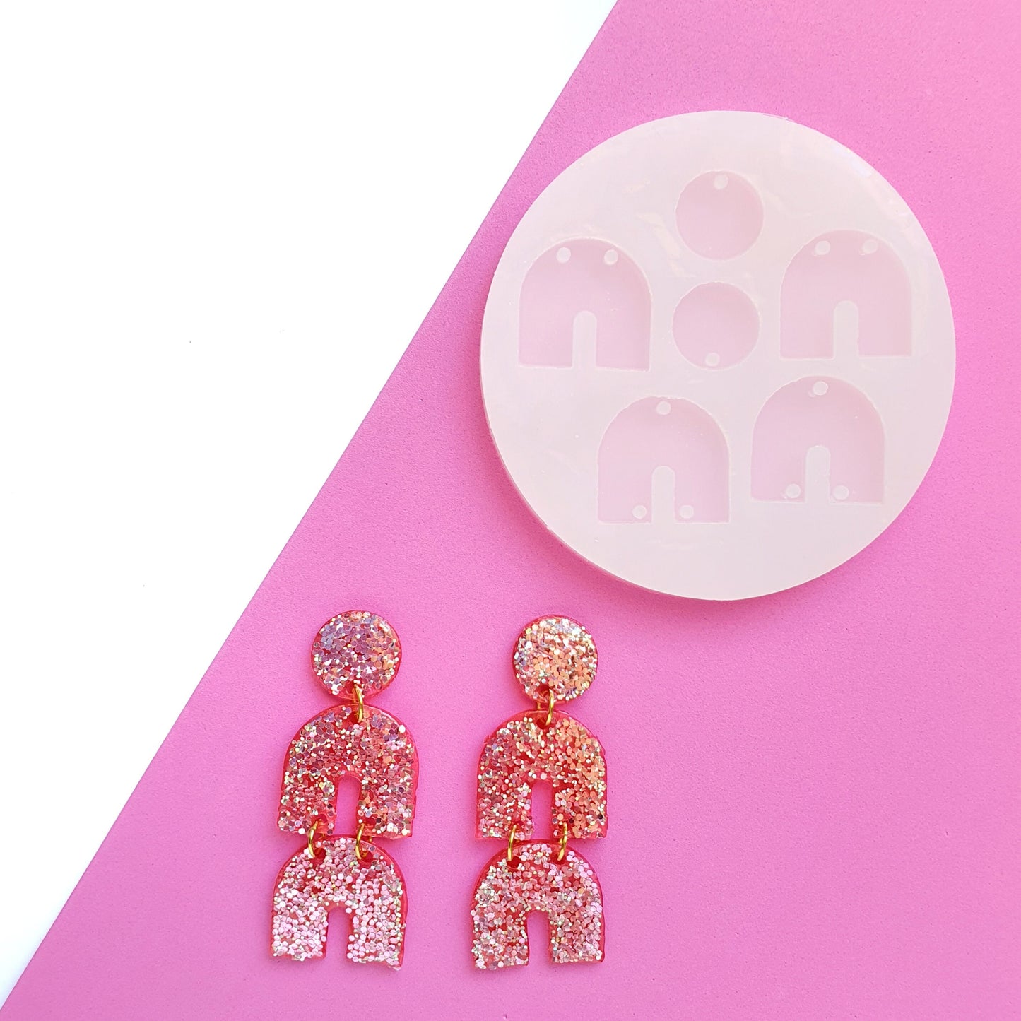 Silicone earrings mold "Geometry shape" mould for resin and epoxy