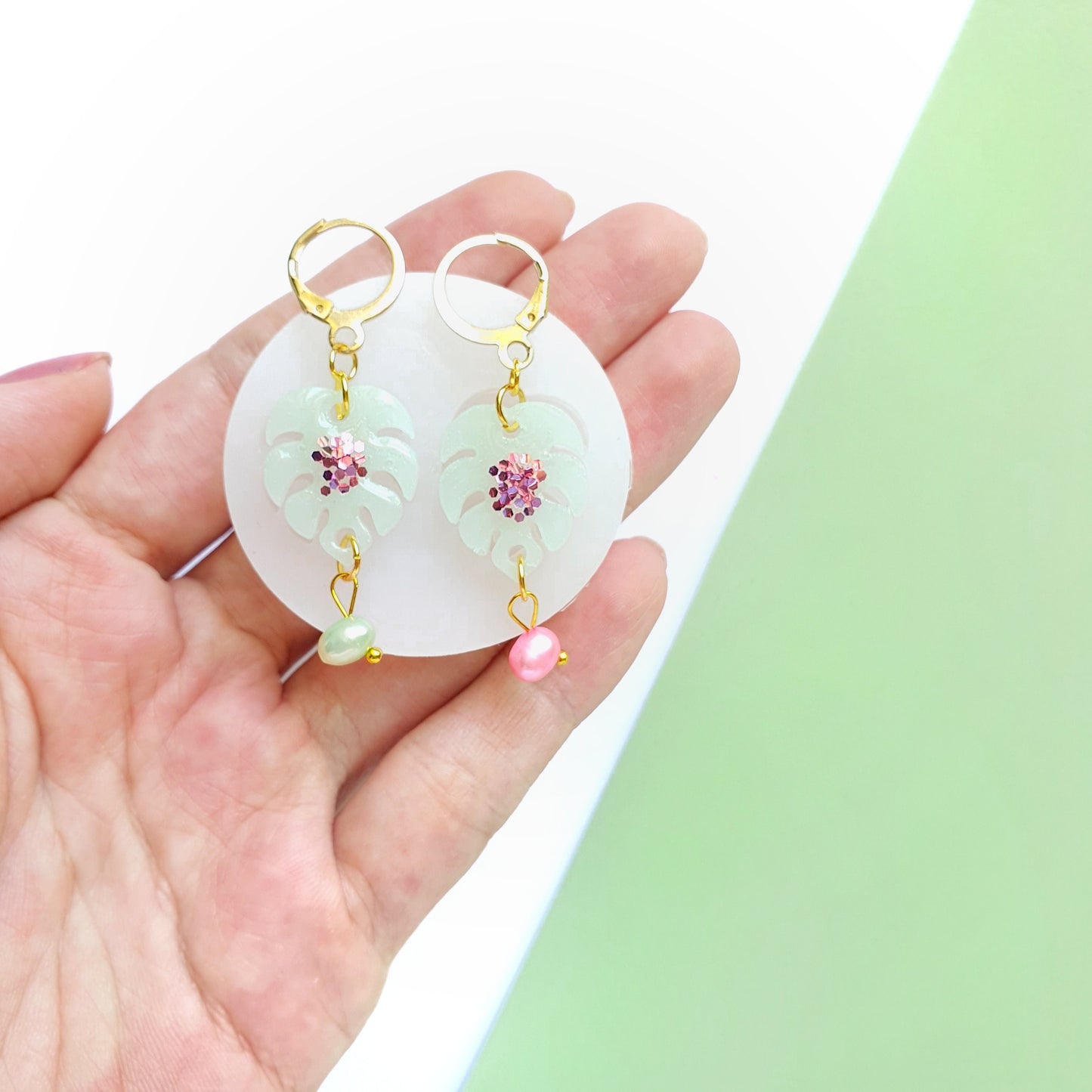 Silicone earrings mold "Monstera leaves" mould for resin and epoxy - Luxy Kraft