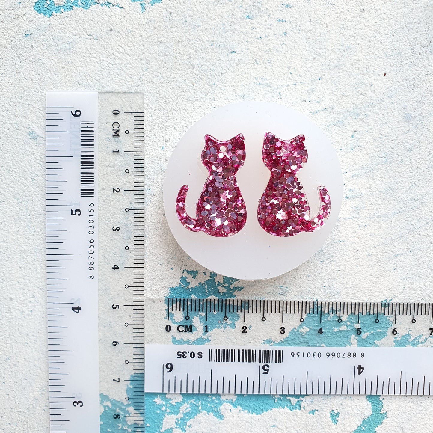 Silicone earrings mold mould for resin and epoxy "Cat"