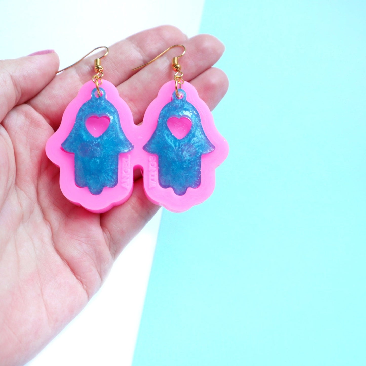 Silicone earrings mold "Hamsa Hands" mould for resin and epoxy