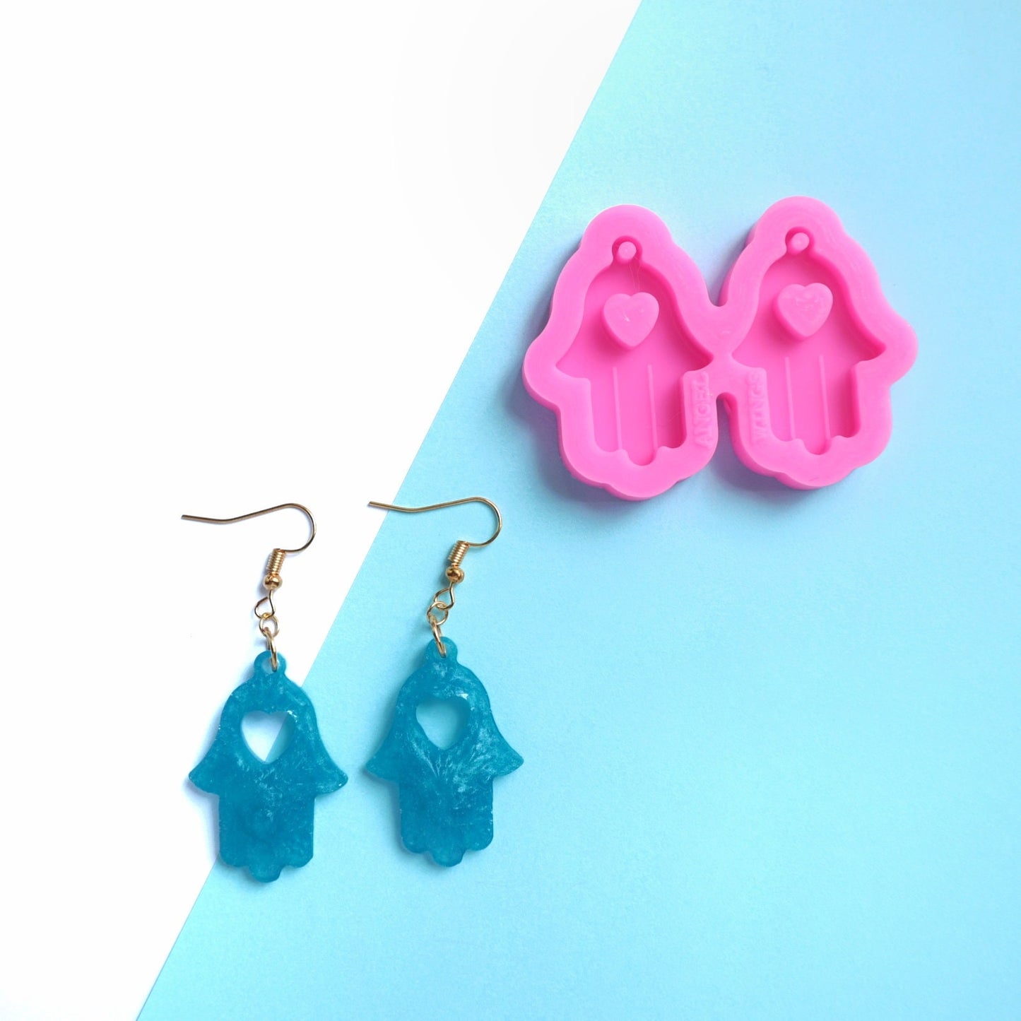Silicone earrings mold "Hamsa Hands" mould for resin and epoxy