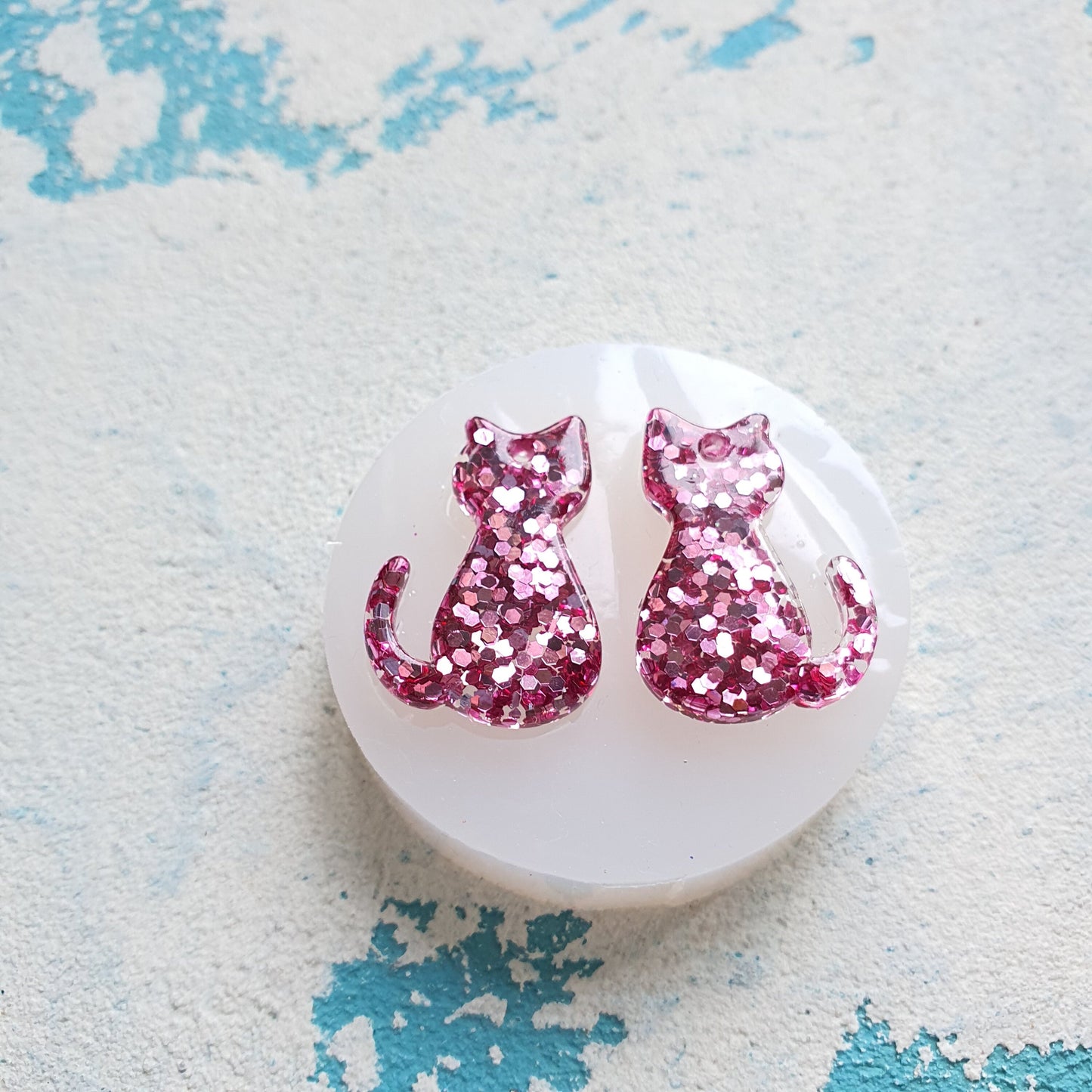 Silicone earrings mold mould for resin and epoxy "Cat"