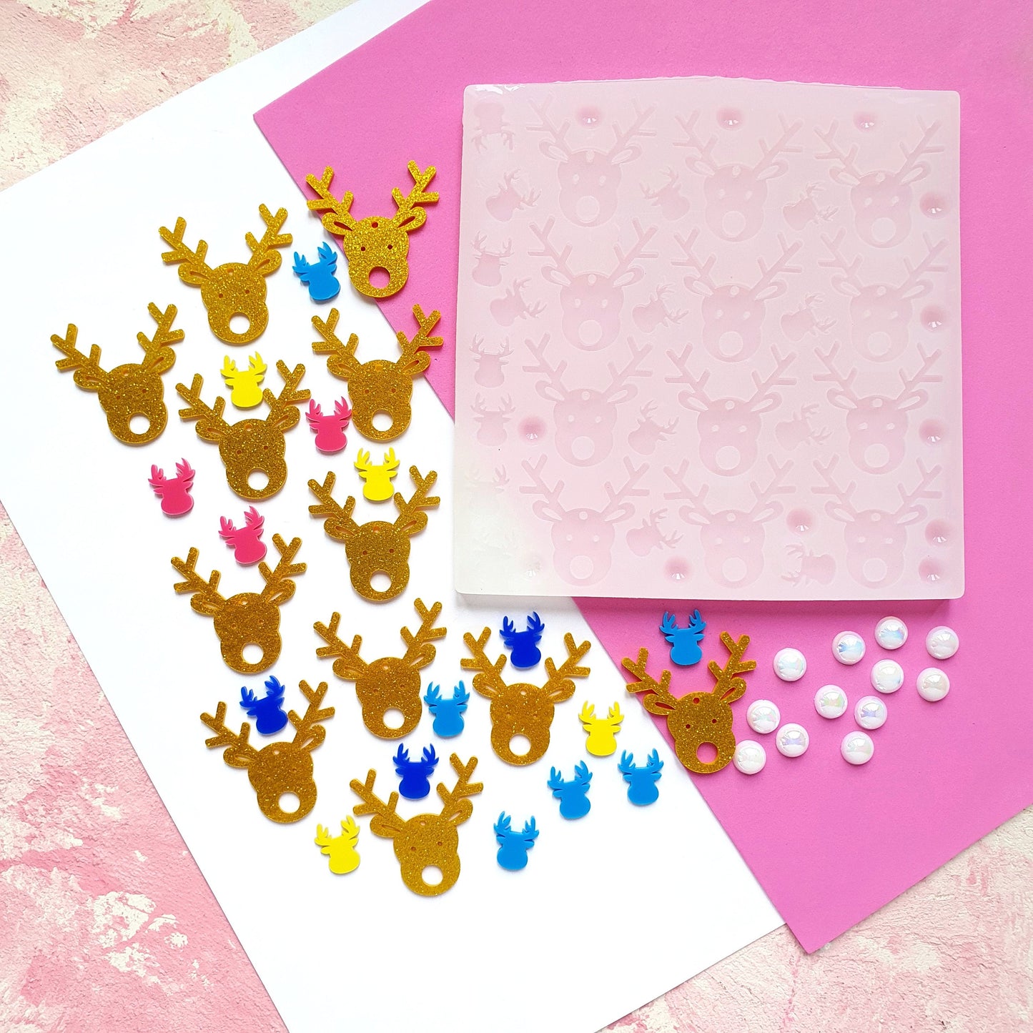 Silicone earrings Giant mold "Christmas" for resin and epoxy mould for jewelry "Reindeer" - Luxy Kraft