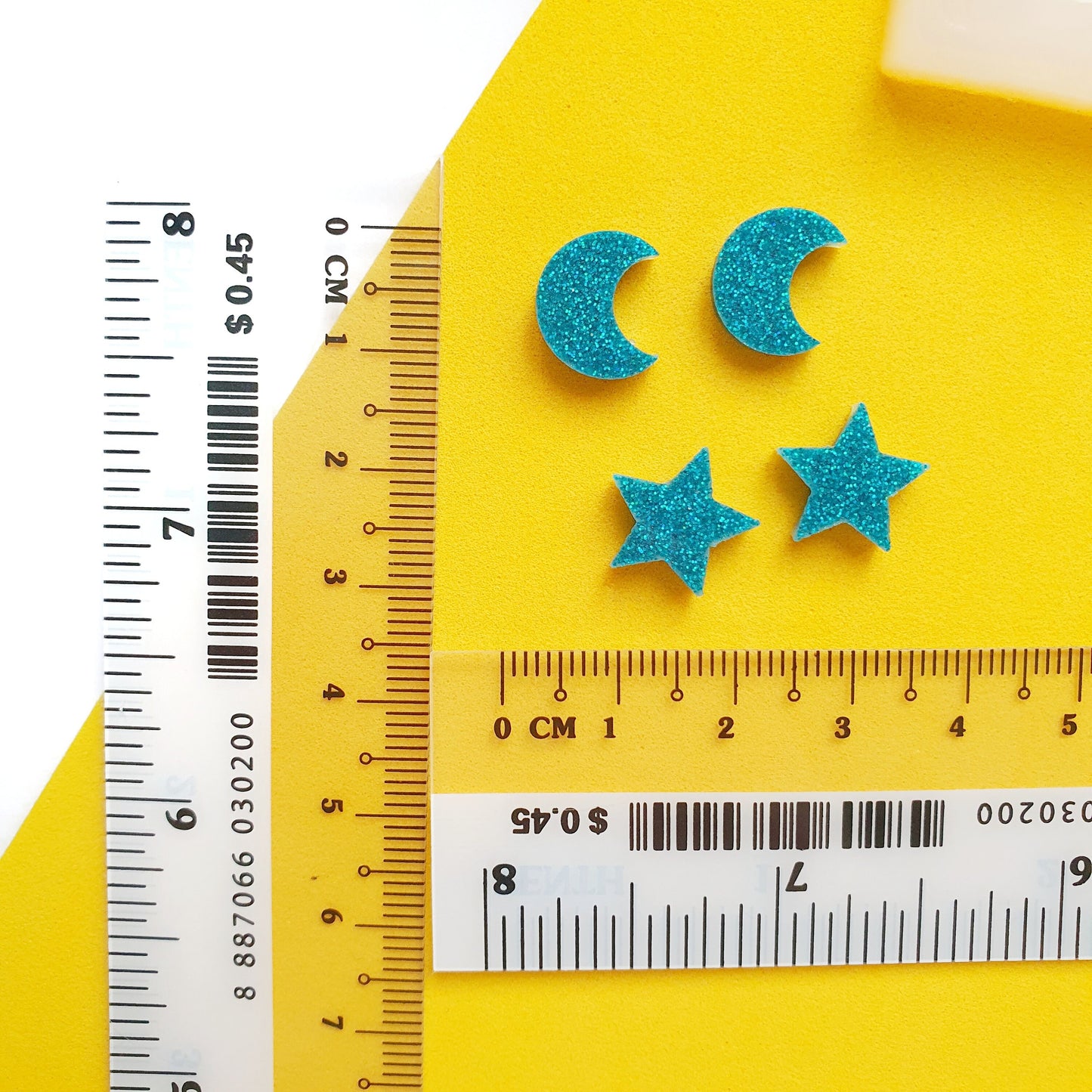Silicone earrings mold mould for resin and epoxy "Moon and star"