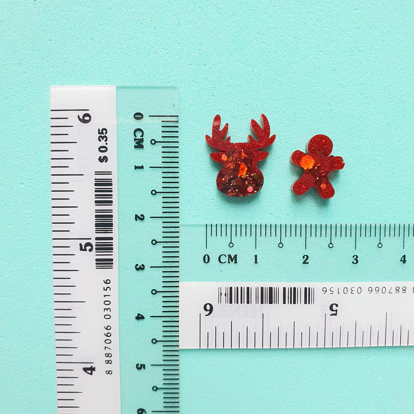 Silicone earrings mold "Christmas" for resin and epoxy mould for jewelry "Reindeer, Gingerbread boy" - Luxy Kraft