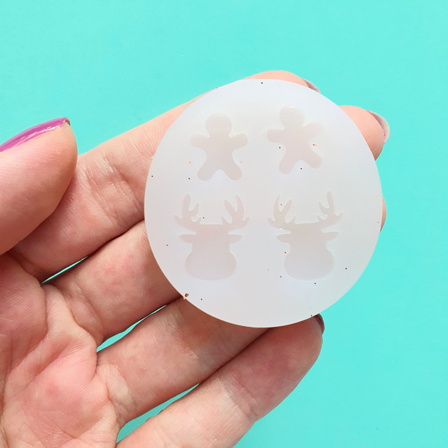 Silicone earrings mold "Christmas" for resin and epoxy mould for jewelry "Reindeer, Gingerbread boy" - Luxy Kraft