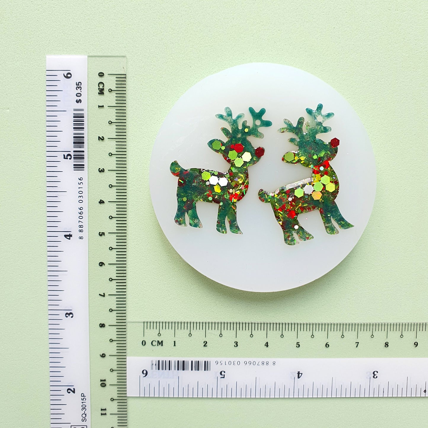 Silicone earrings mold "Christmas" for resin and epoxy mould for jewelry "Reindeer"