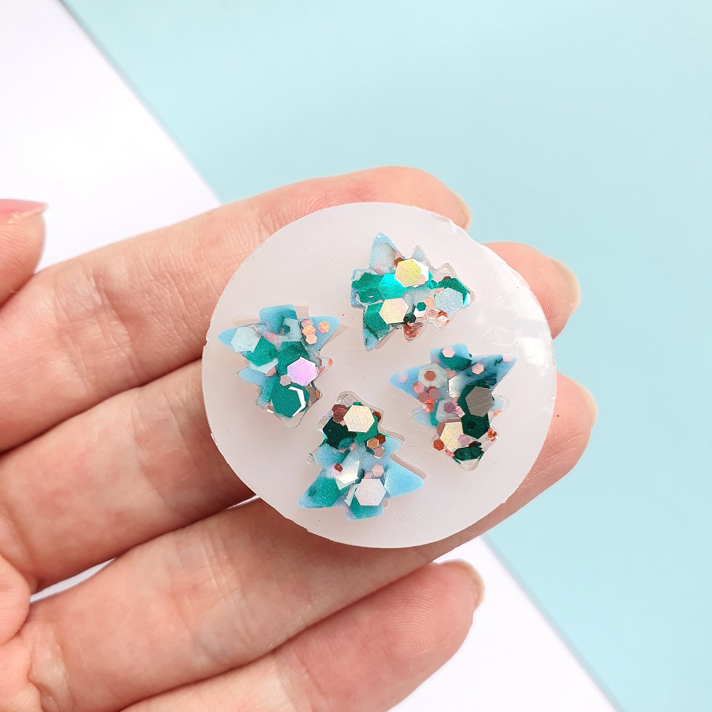 Silicone earring mold "Christmas Tree" Clear mold for resin and epoxy - Luxy Kraft