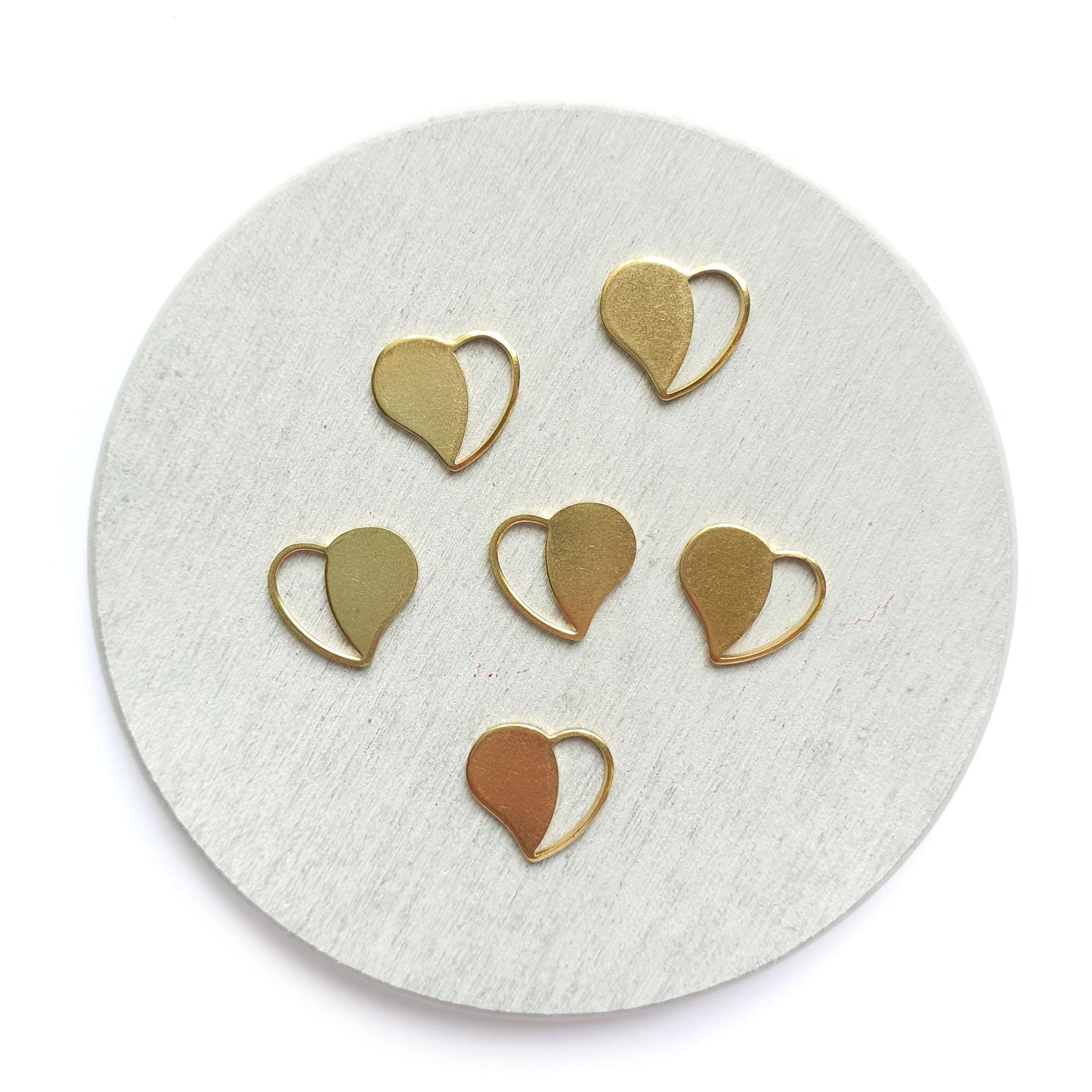 12 pcs Heart shape Earrings components Earrings findings DIY jewelry Raw brass blanks charms Pendants - Luxy Kraft