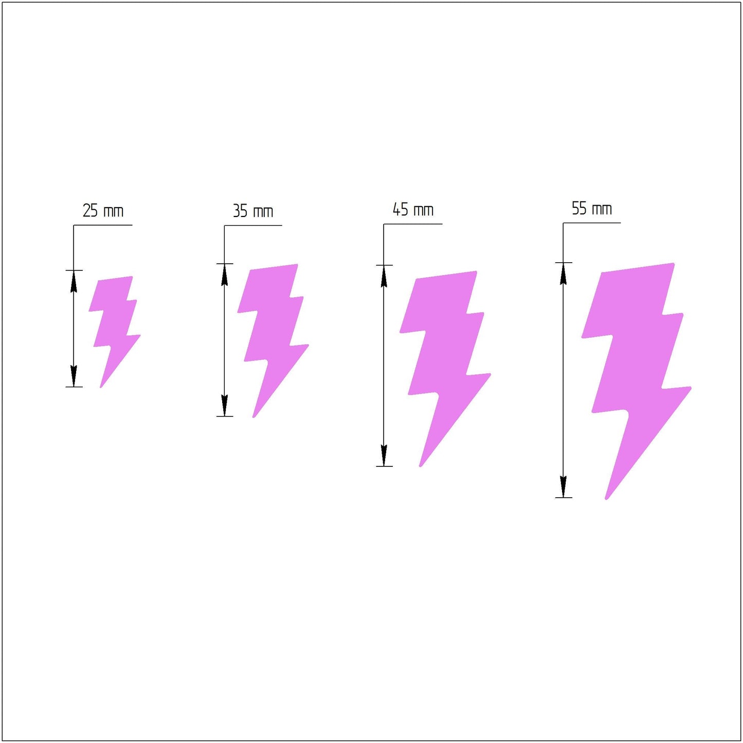 Lightning Polymer clay 3D cutters Geometry shapes cutter set of 4 pcs