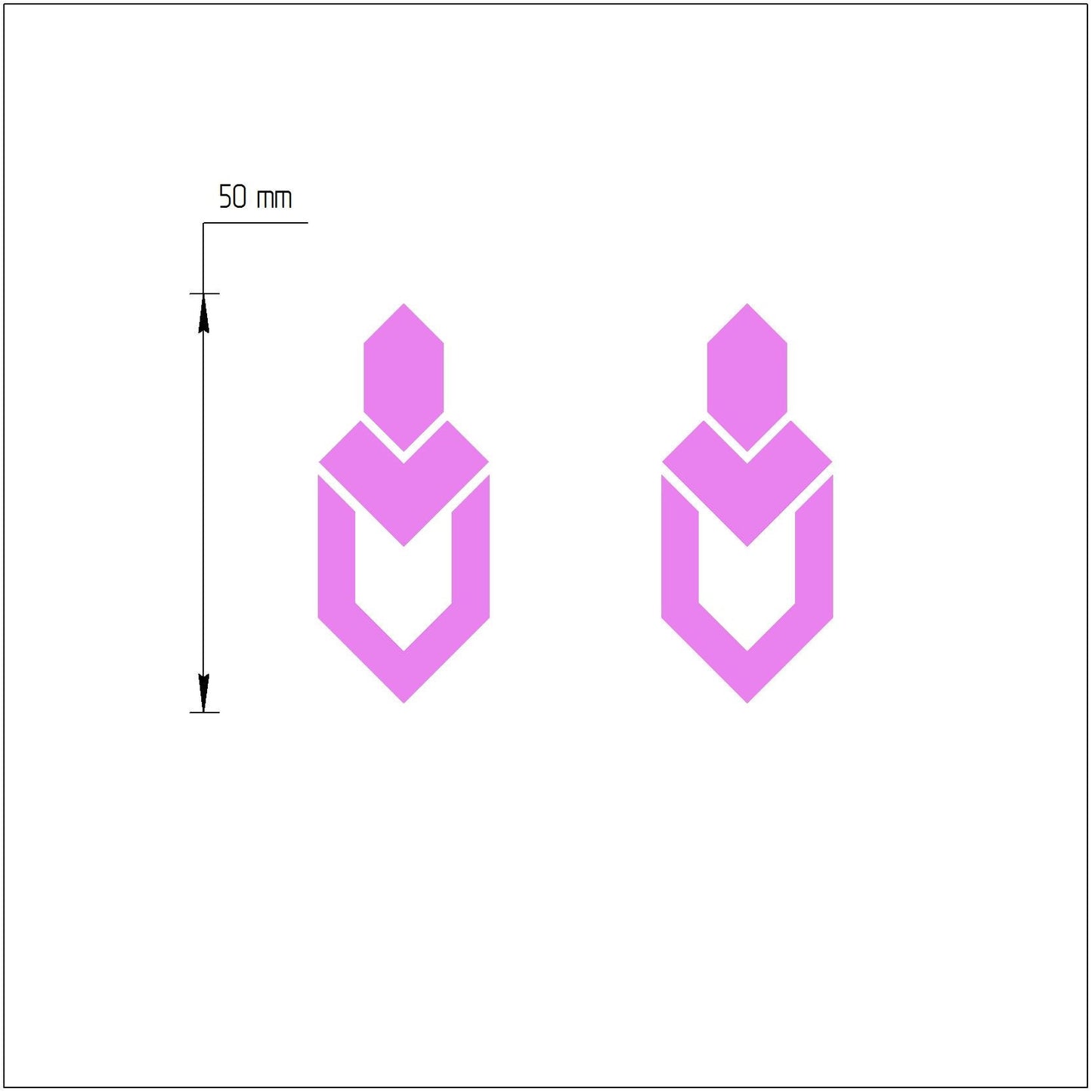 Earrings Polymer clay 3D cutters Geometry Jewelry shapes cutter set of 3 pcs