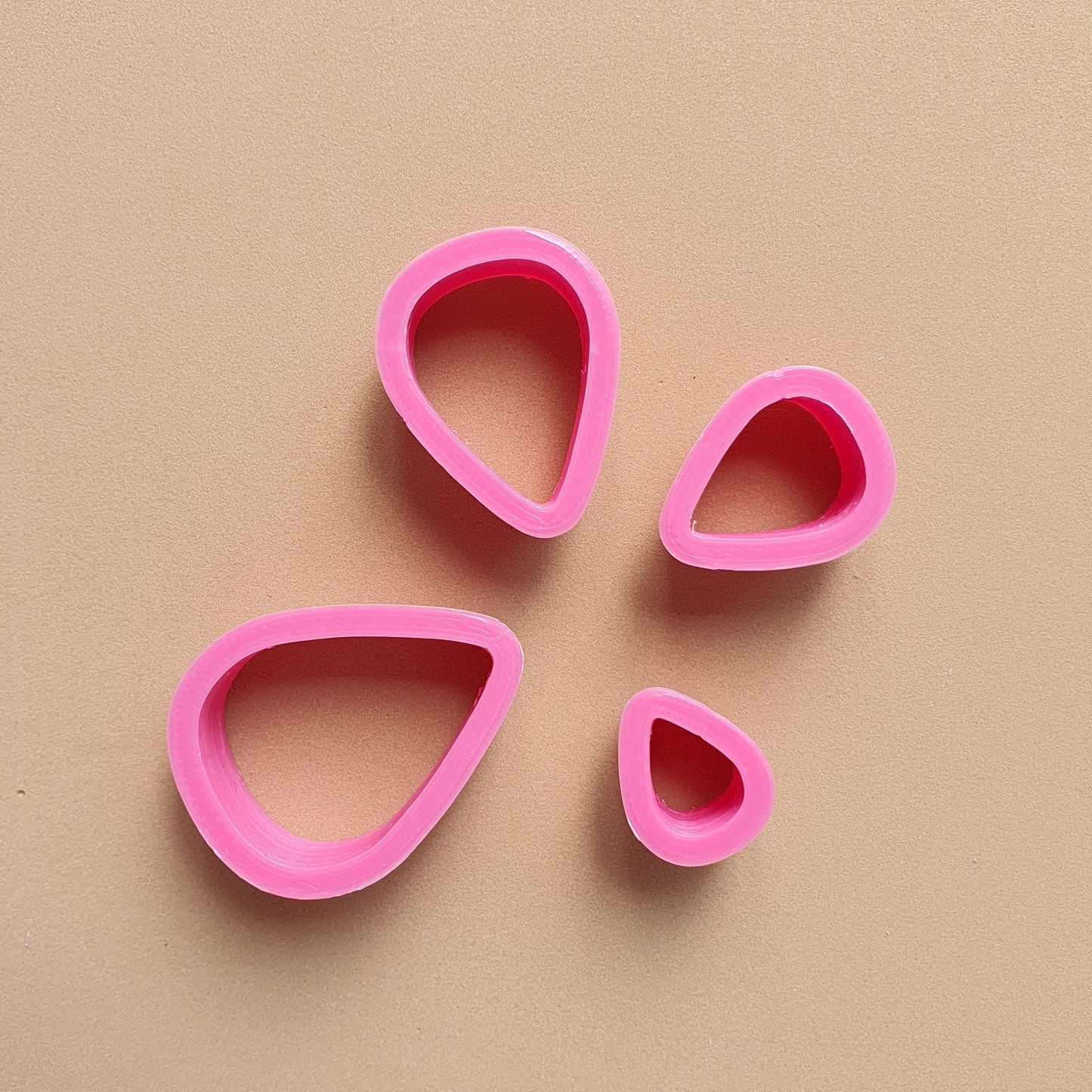 Water drops Polymer clay 3D cutters Geometry shapes cutter set of 4 pcs - Luxy Kraft