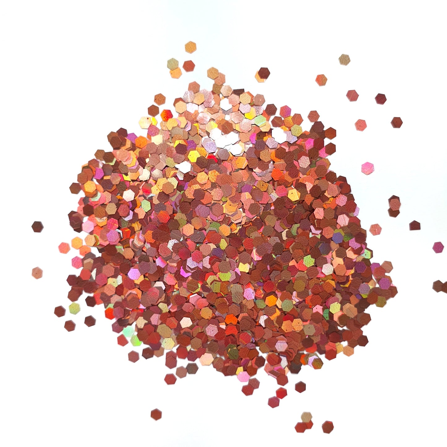 Terracotta-Pink Hologram Hexagon Chunky glitter for Resin Epoxy crafts
