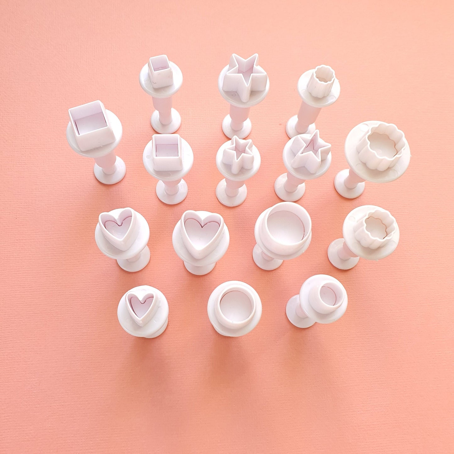 3 pcs Hearts cutters Geometry shapes for polymer clay