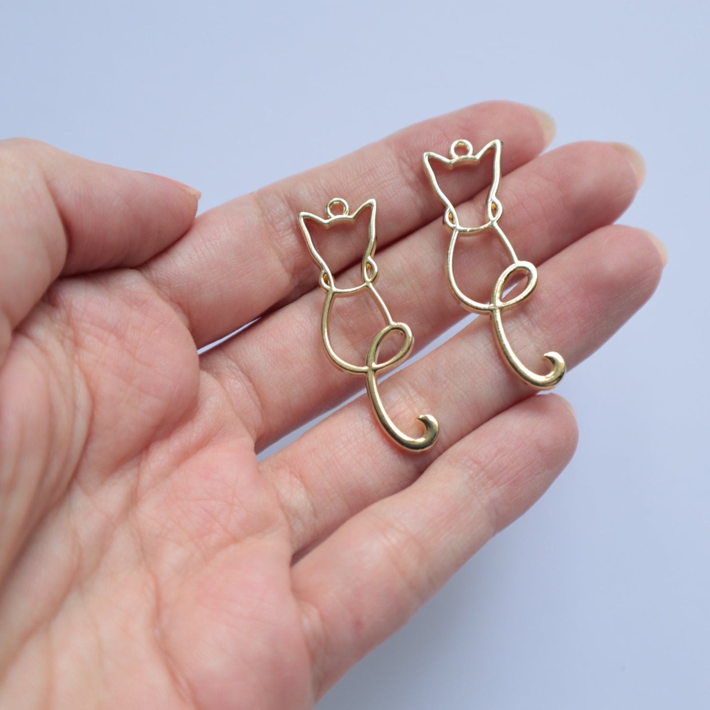 10 pcs Cat Earrings components Earrings findings DIY jewelry connectors animal shape charms - Luxy Kraft