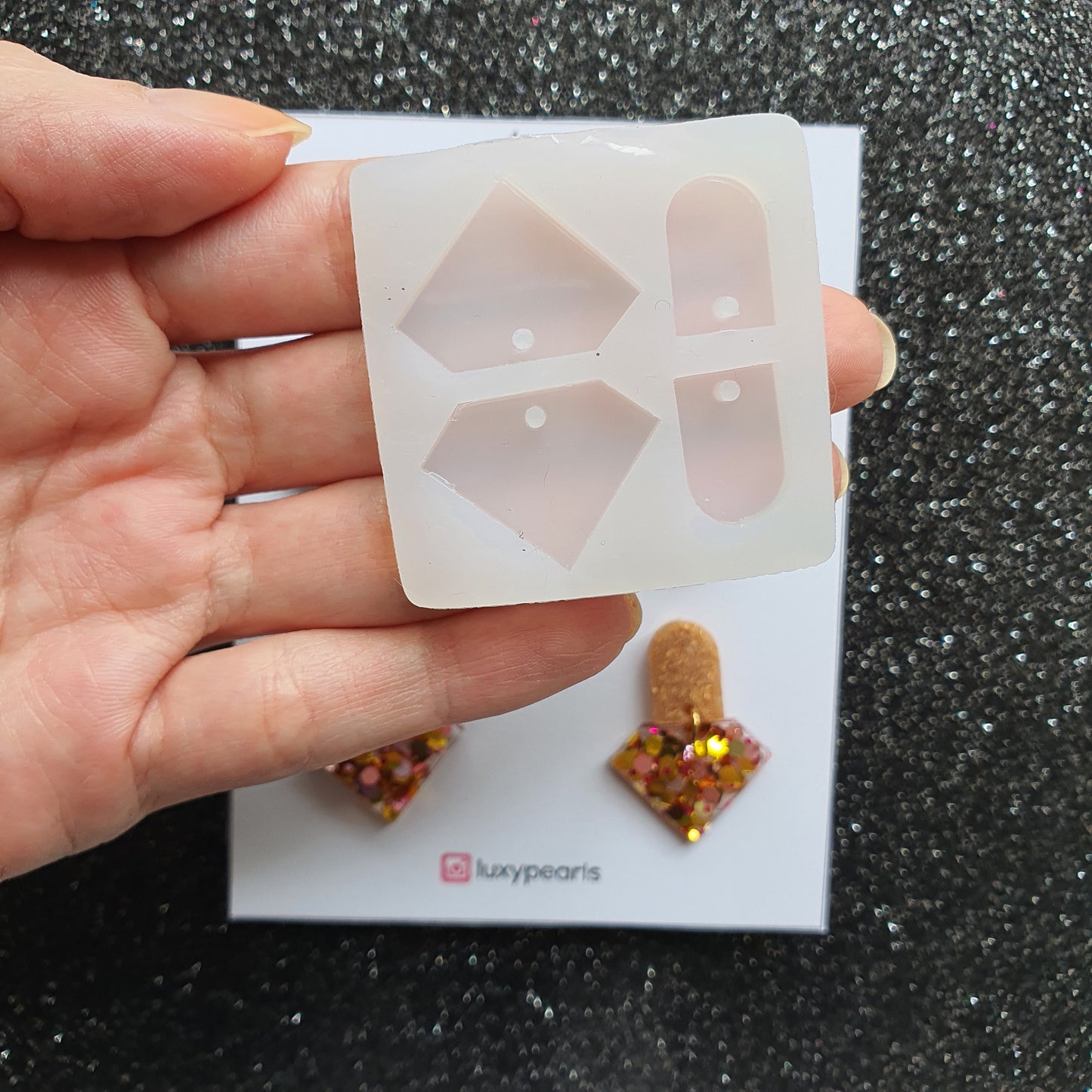 Silicone earring Diamond mold Jewelry Resin mould for resin and epoxy - Luxy Kraft