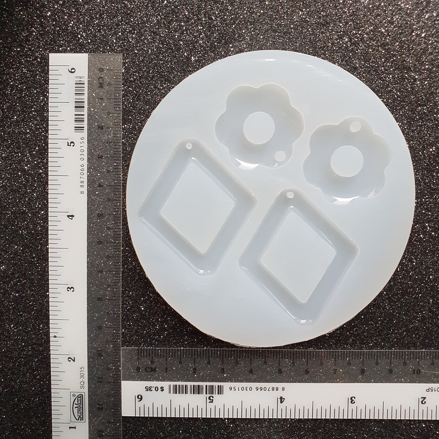 Silicone earring mold "Flower Rhombus" mould for resin and epoxy - Luxy Kraft