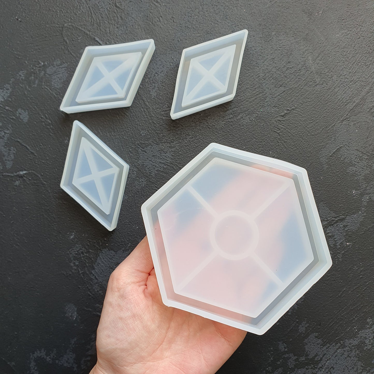 4 pcs set Coasters silicone mold Resin Epoxy Jesmonite mold