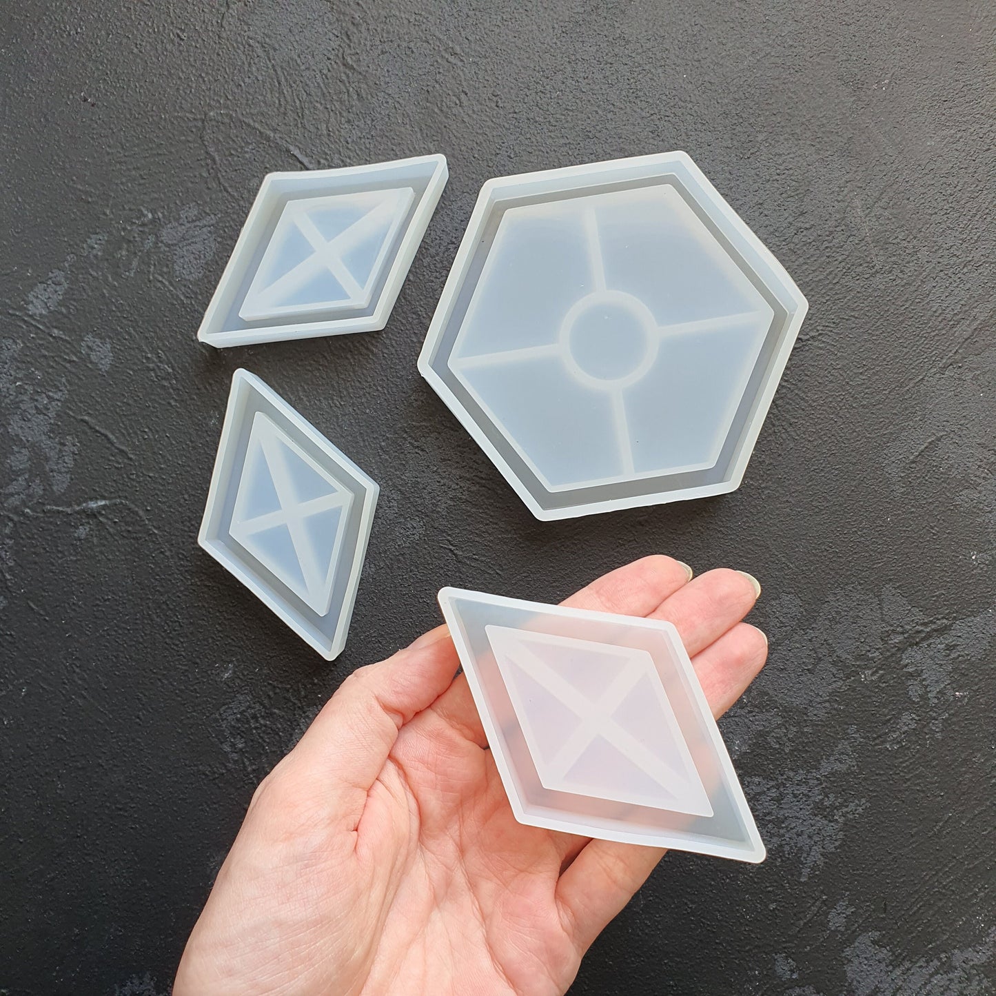 4 pcs set Coasters silicone mold Resin Epoxy Jesmonite mold