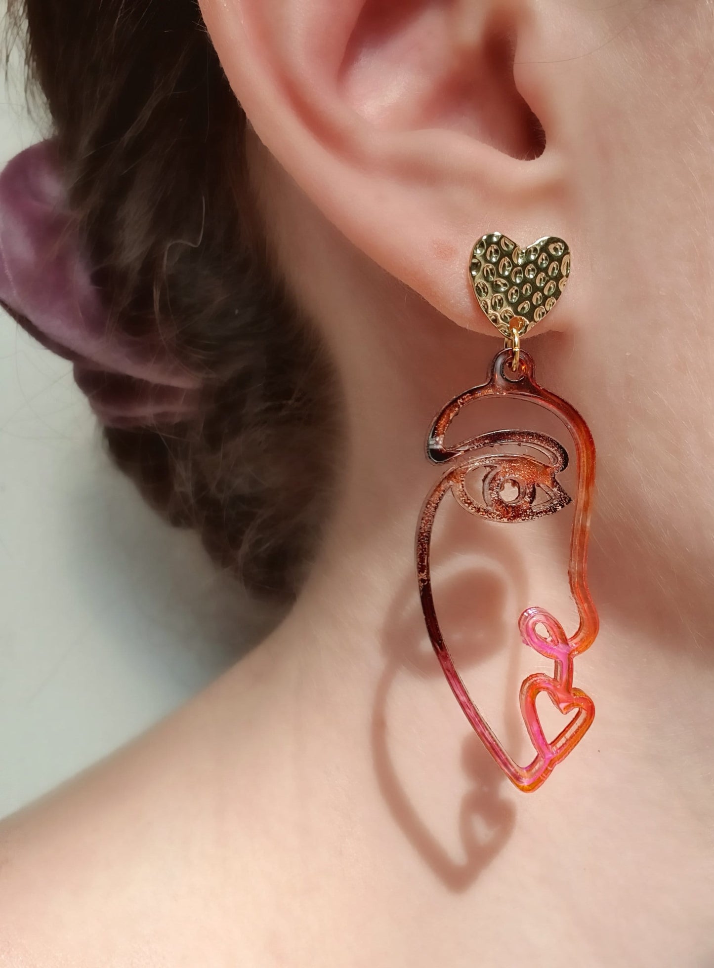 Abstract Woman Face Silicone earrings mold Jewelry Resin mould for resin and epoxy